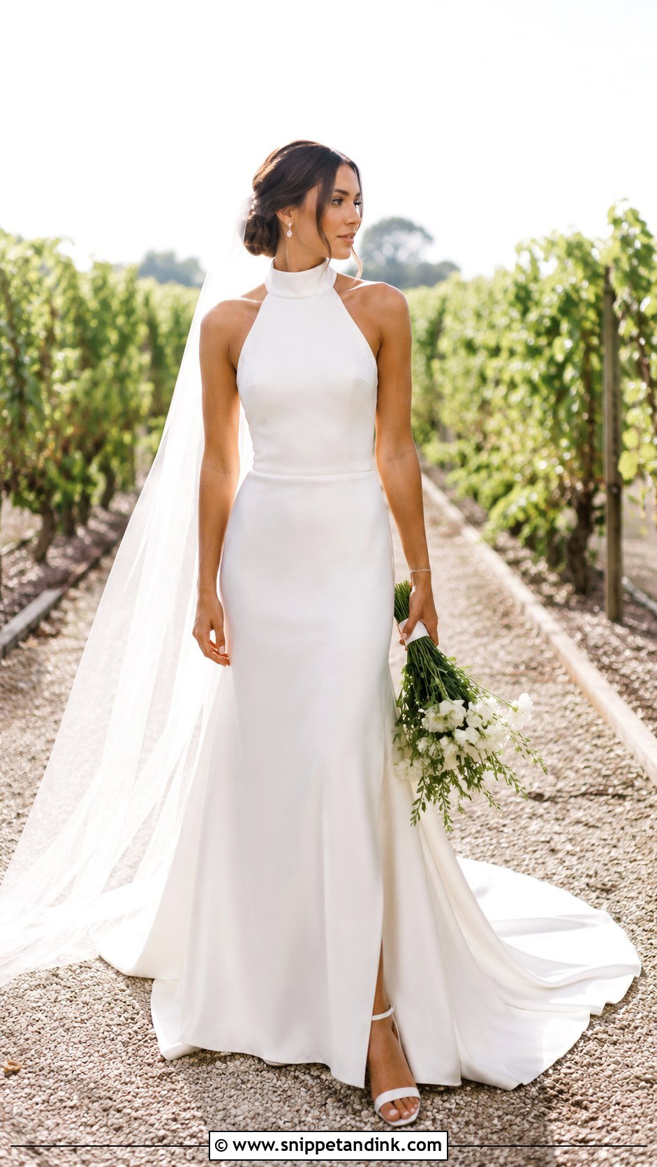 A Line High Neck Halter Wedding Dress - Snippet and Ink - 20 High Neck Halter Wedding Dress Ideas