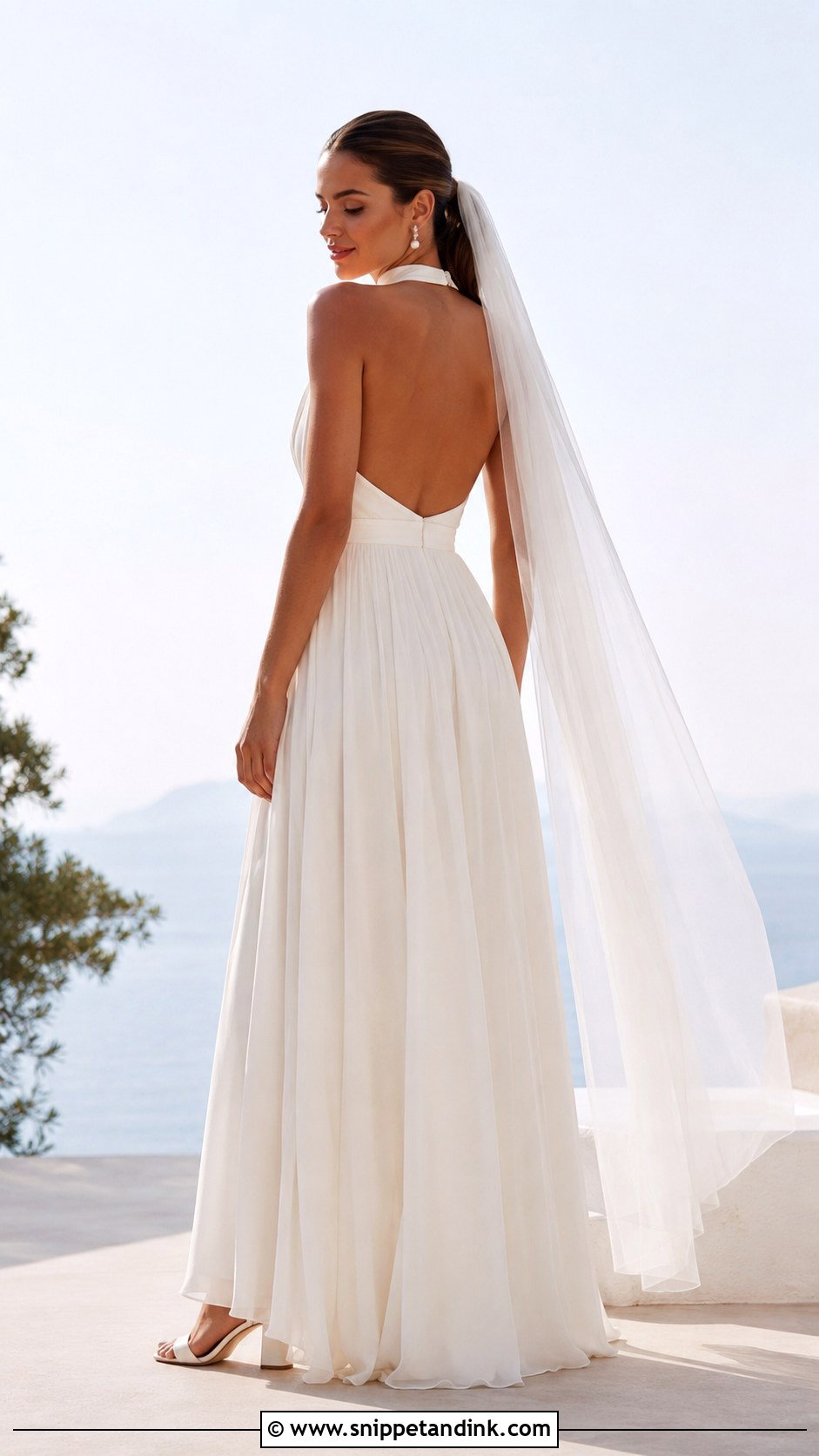 A Line High Neck Open Back Wedding Dress - Snippet and Ink - 20 High Neck Open Back Wedding Dress Ideas