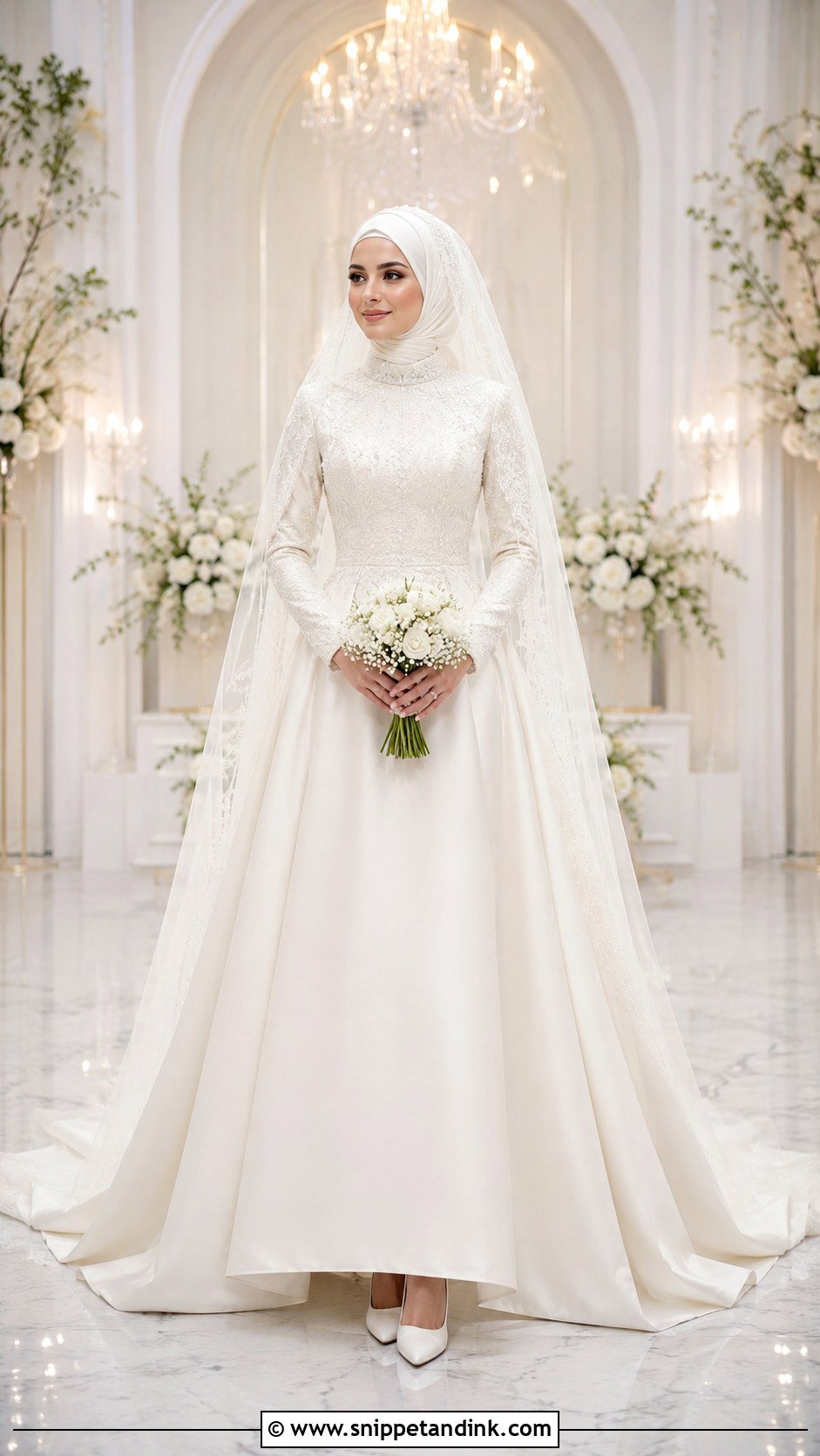 A Line Hijab Wedding Dress - Snippet and Ink - 25 Elegant Hijab Wedding Dress Ideas