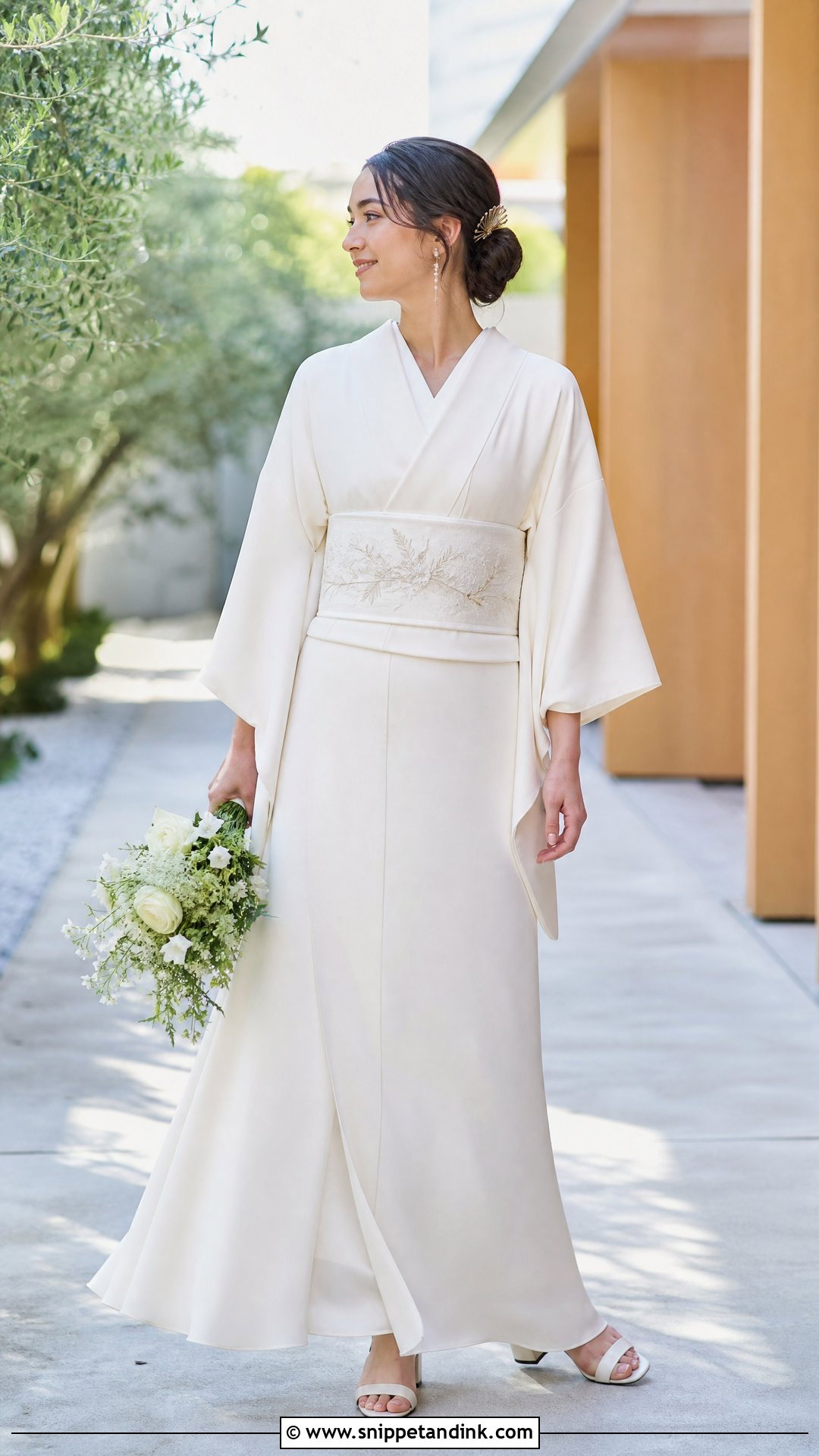 A Line Kimono Wedding Dress - Snippet and Ink - 25 Kimono Wedding Dress Ideas
