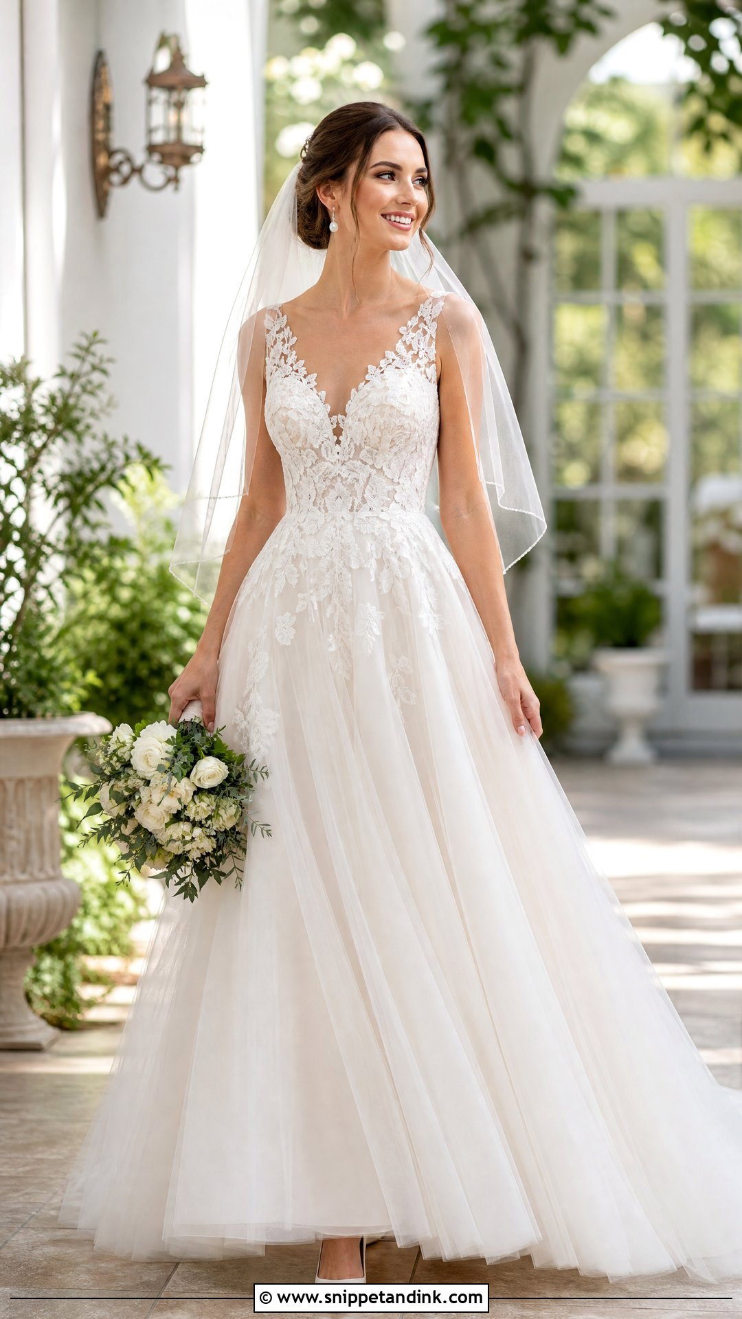 A Line Lace Bodice Wedding Dress - Snippet and Ink - 20 Lace Bodice Wedding Dress Ideas