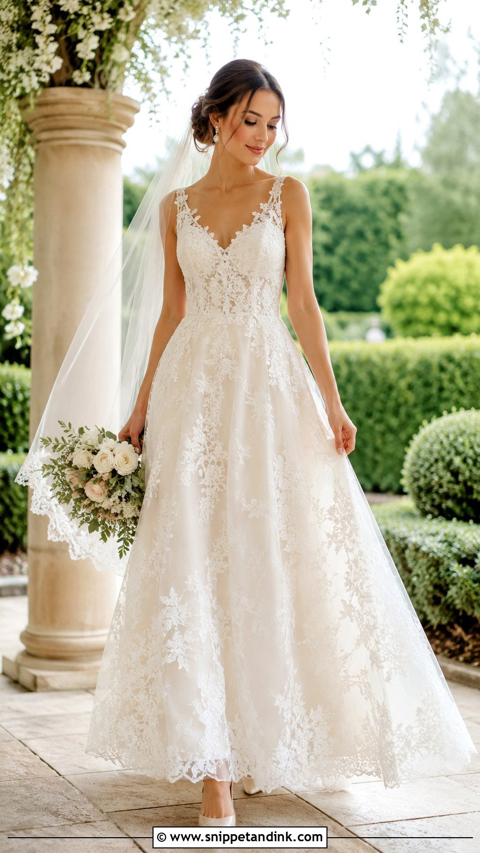 A Line Lace Bridal Frock Gown - Snippet and Ink - 20 Bridal Frocks Gowns