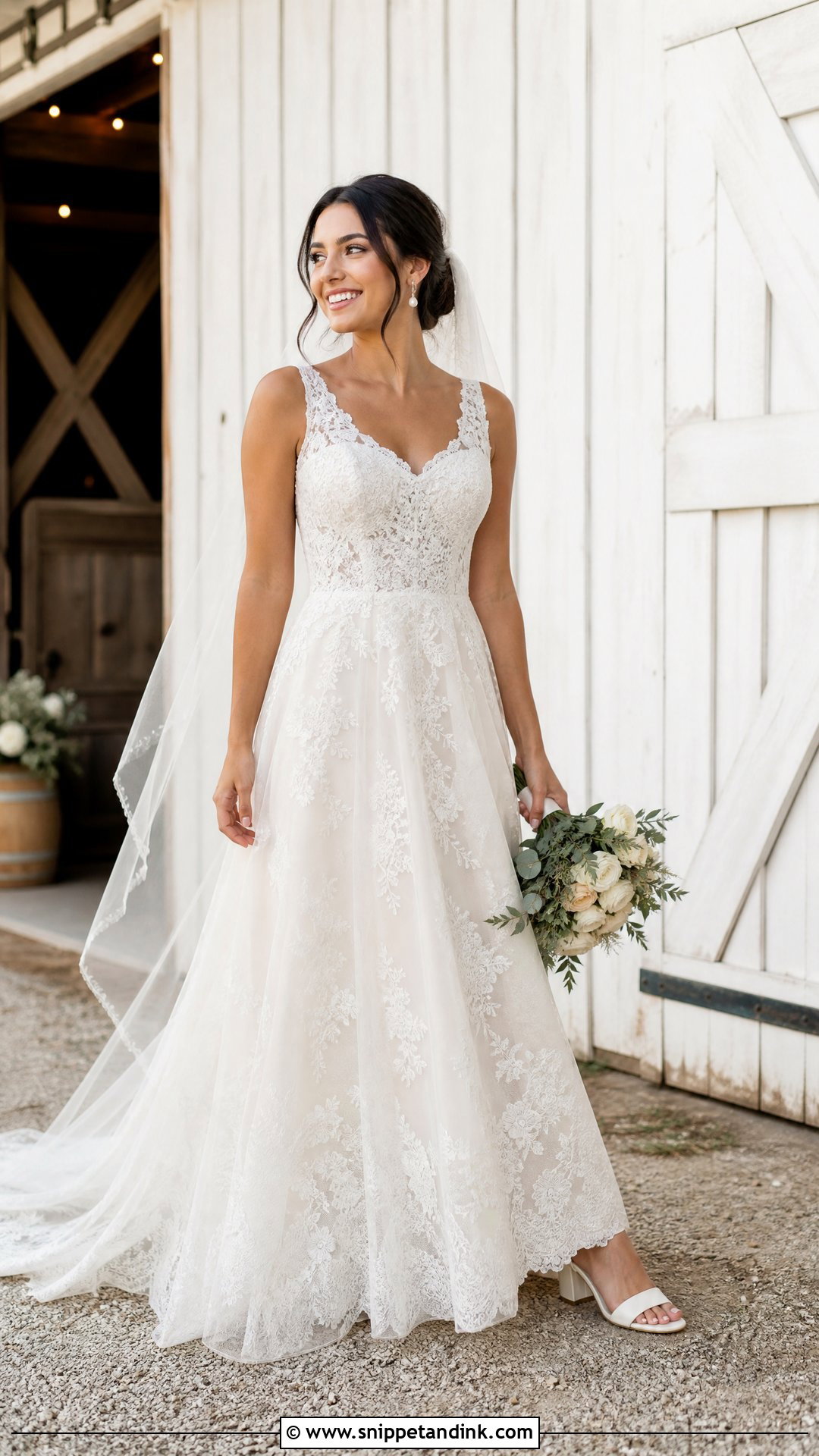 A Line Lace Country Wedding Dress - Snippet and Ink - 20 Simple Country Wedding Dresses