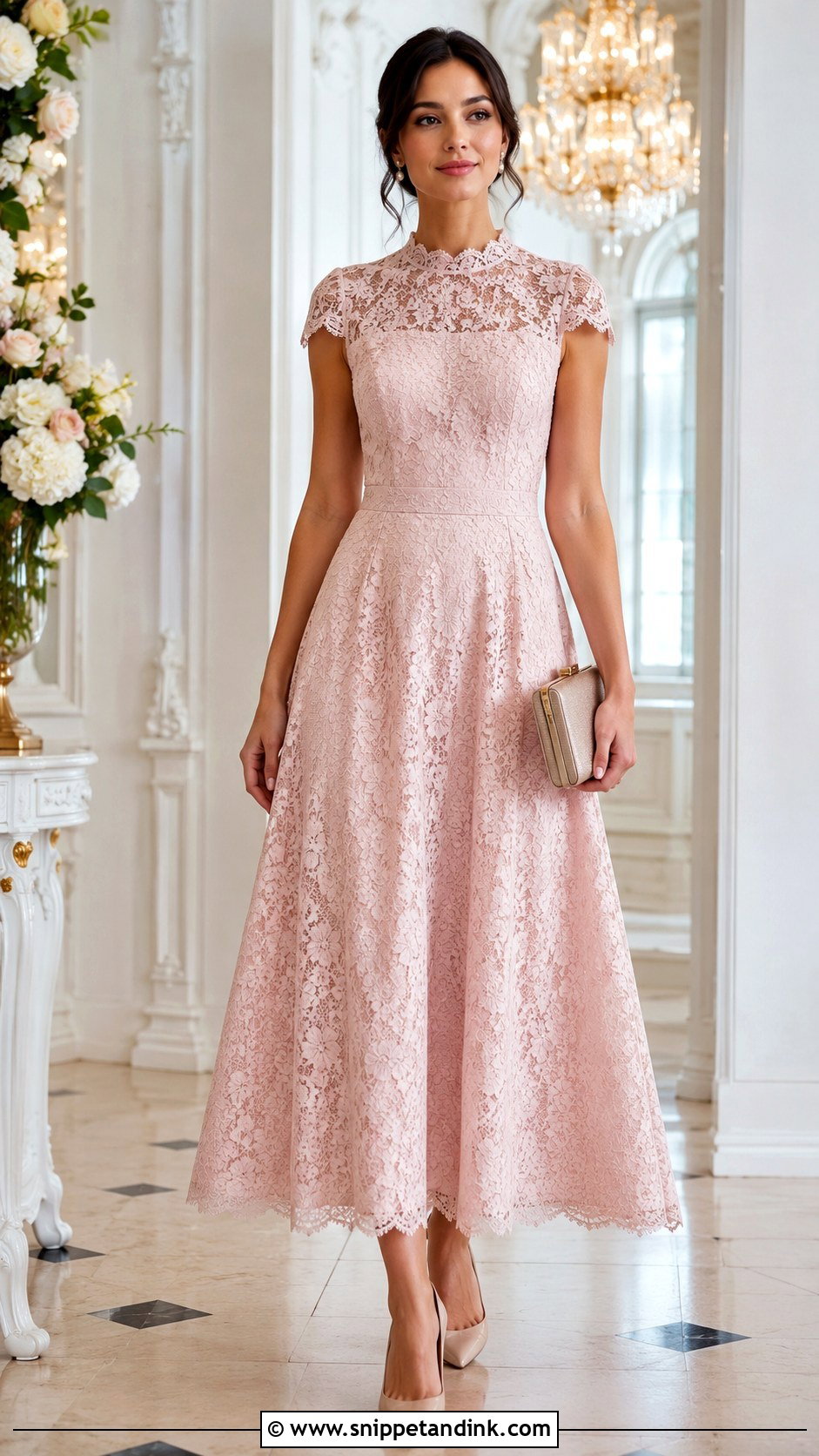 A Line Lace Gown Outfit - Snippet and Ink - 25 Sample Lace Gown Styles
