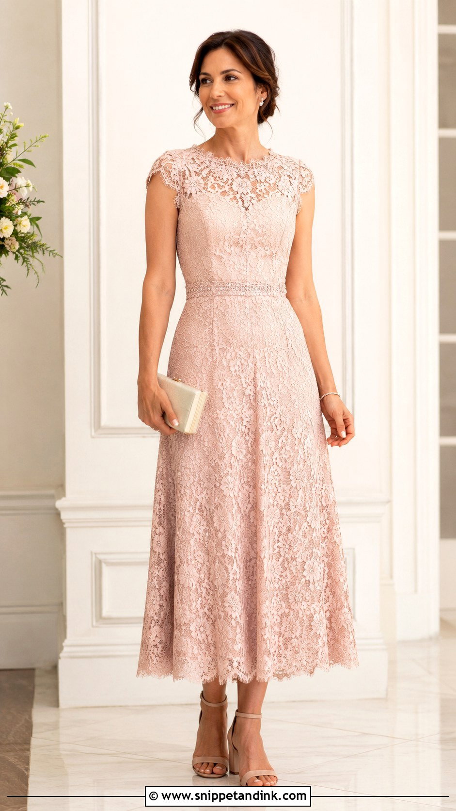A Line Lace Gown With Block Heels - Snippet and Ink - 25 Latest Style for Lace Gown Ideas