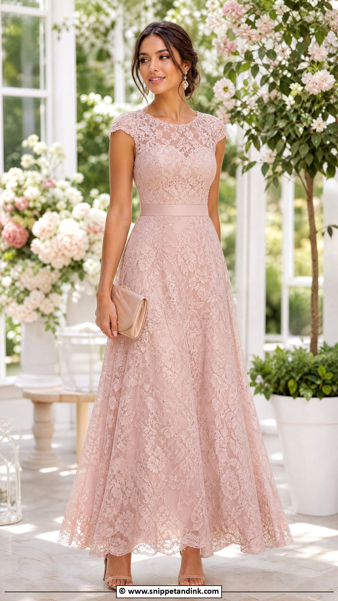 A Line Lace Gown - Snippet and Ink - 35 Lace Gown Styles
