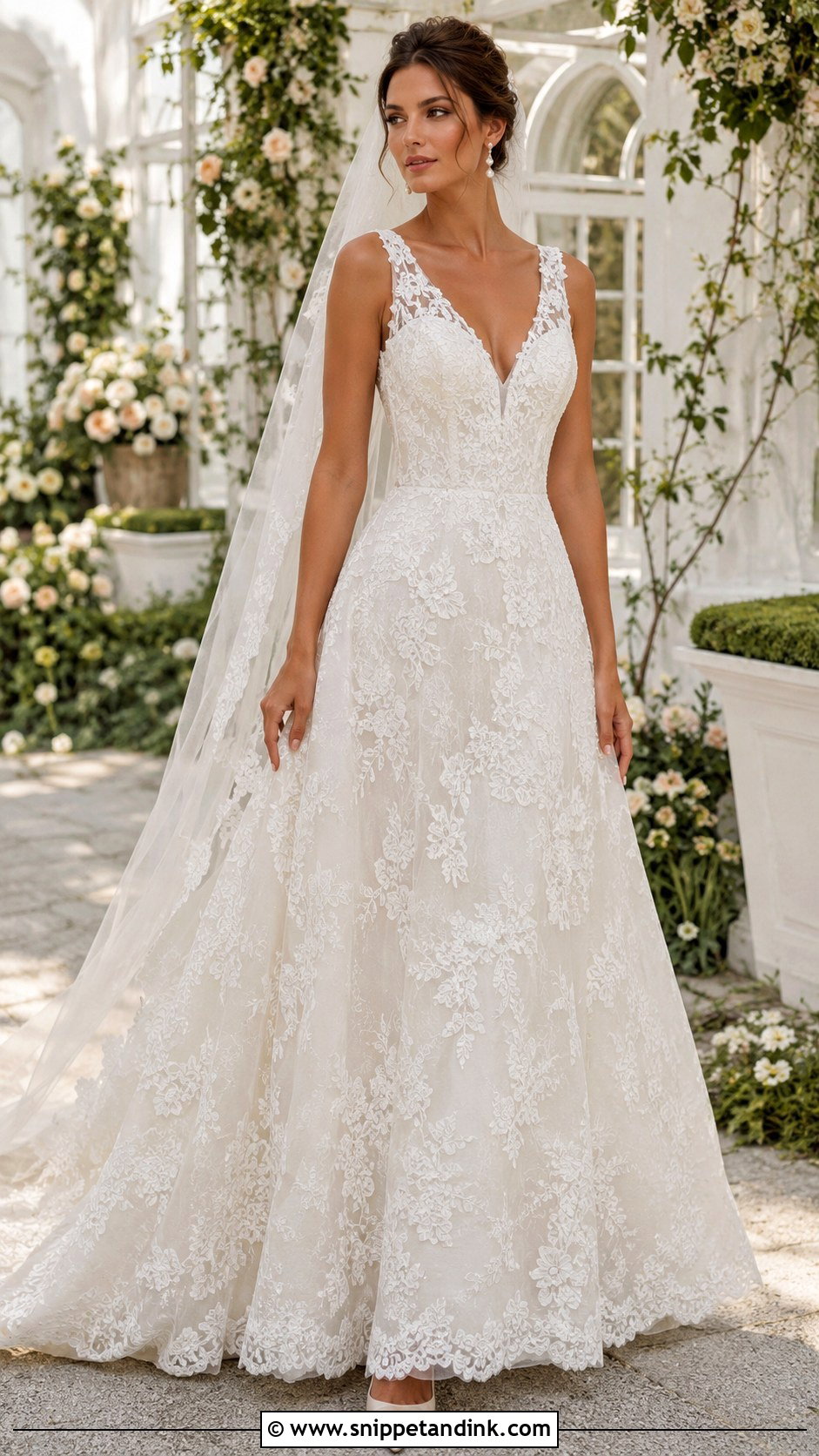 A Line Lace Marriage Gown - Snippet and Ink - 20 Marriage Gown Ideas