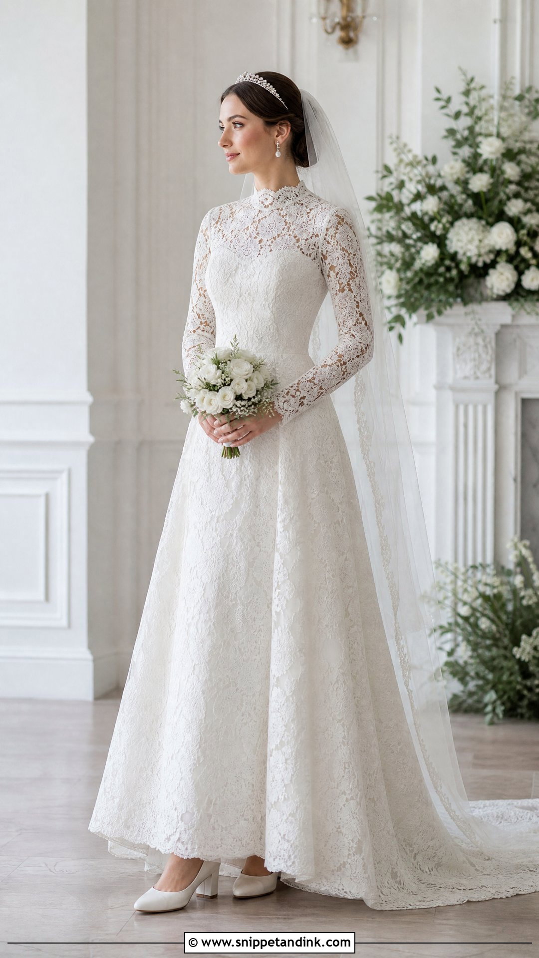 A Line Lace Priscilla Wedding Dress - Snippet and Ink - 20 Priscilla Wedding Dress Ideas