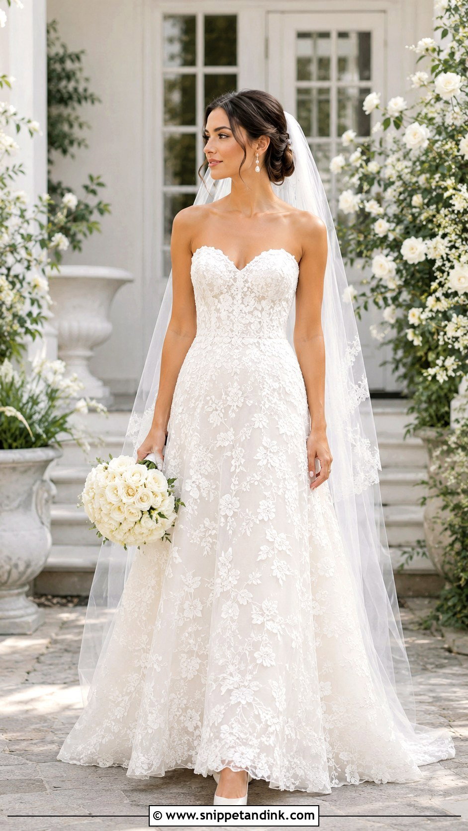 A Line Lace Sweetheart Wedding Dress - Snippet and Ink - 20 Lace Sweetheart Wedding Dress Ideas