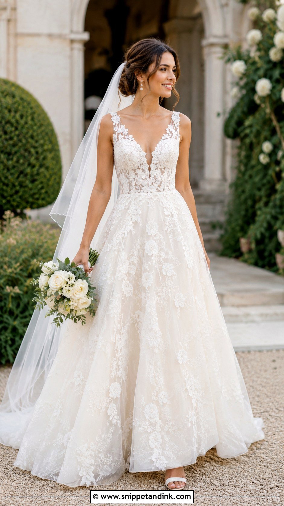 A Line Lace Wedding Dress - Snippet and Ink - 25 Elegant Lace Wedding Dress Ideas