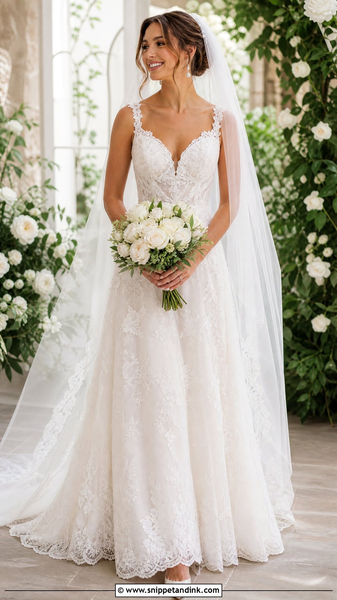 A Line Lace Wedding Dress - Snippet and Ink - 25 Romantic Classy Elegant Wedding Dress Ideas