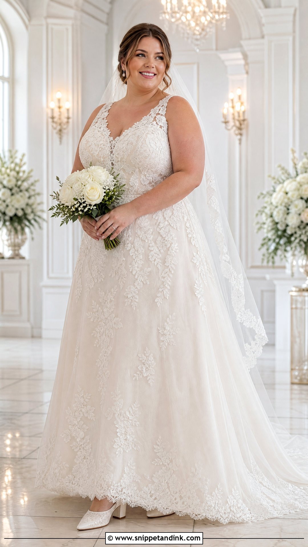 A Line Lace Wedding Dress - Snippet and Ink - 25 Wedding Dress Curvy Bride Ideas