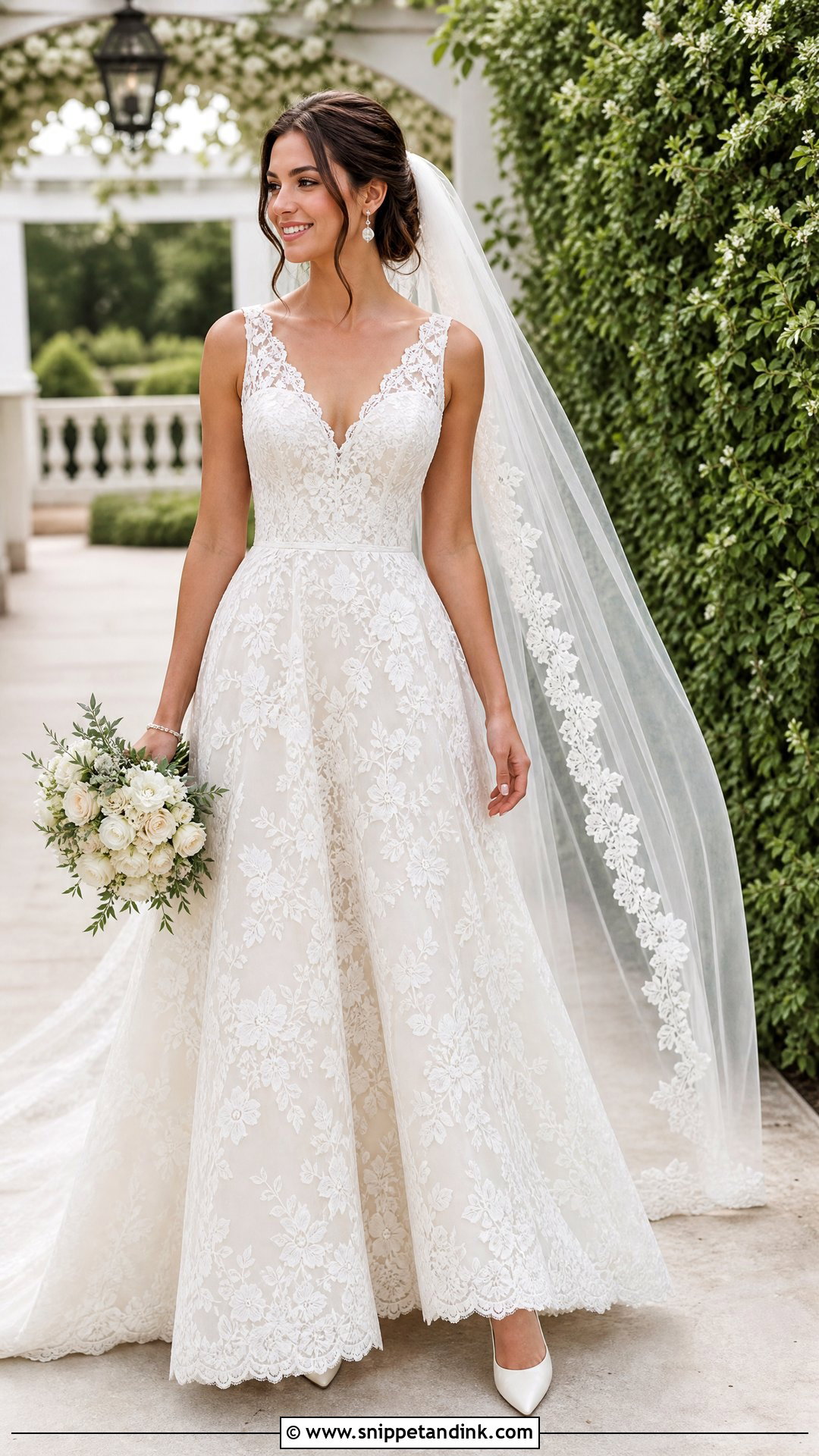 A Line Lace Wedding Dress - Snippet and Ink - 20 Womens Wedding Dresses