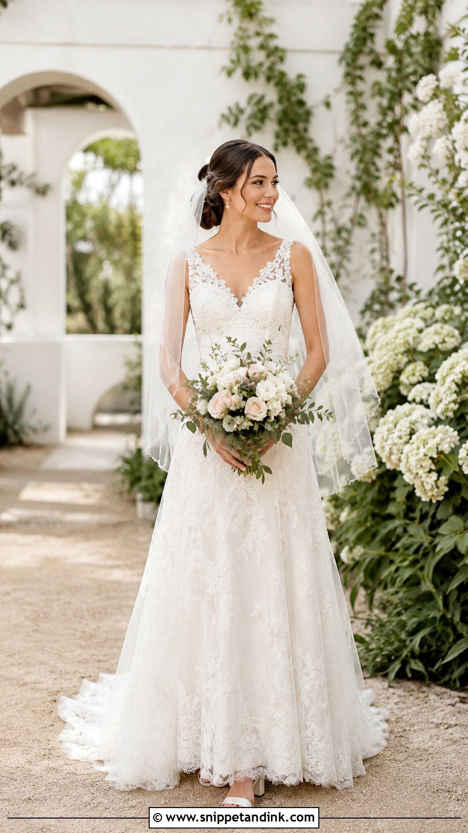 A Line Lace Wedding Dress - Snippet and Ink - 30 Vintage Lace Wedding Dress Ideas
