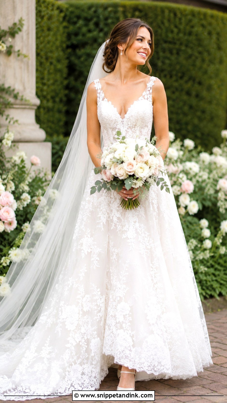 A Line Lace Wedding Dress - Snippet and Ink - 25 Modern Timeless Wedding Dress Ideas