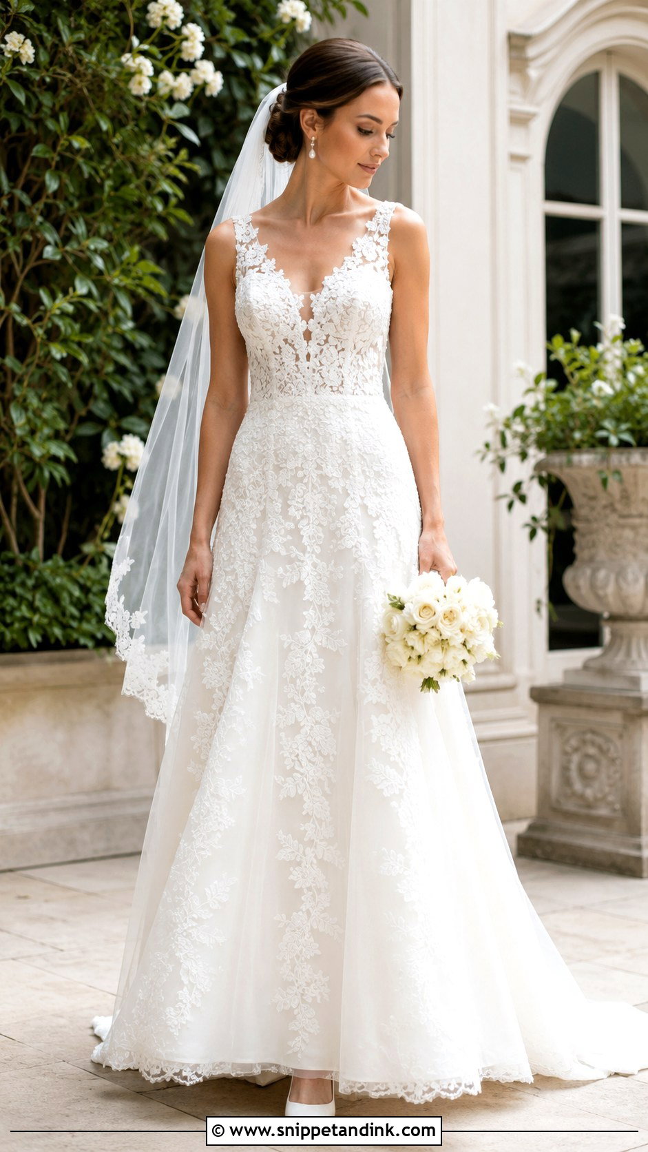A Line Lace Wedding Dress - Snippet and Ink - 20 Best Wedding Dress Ideas