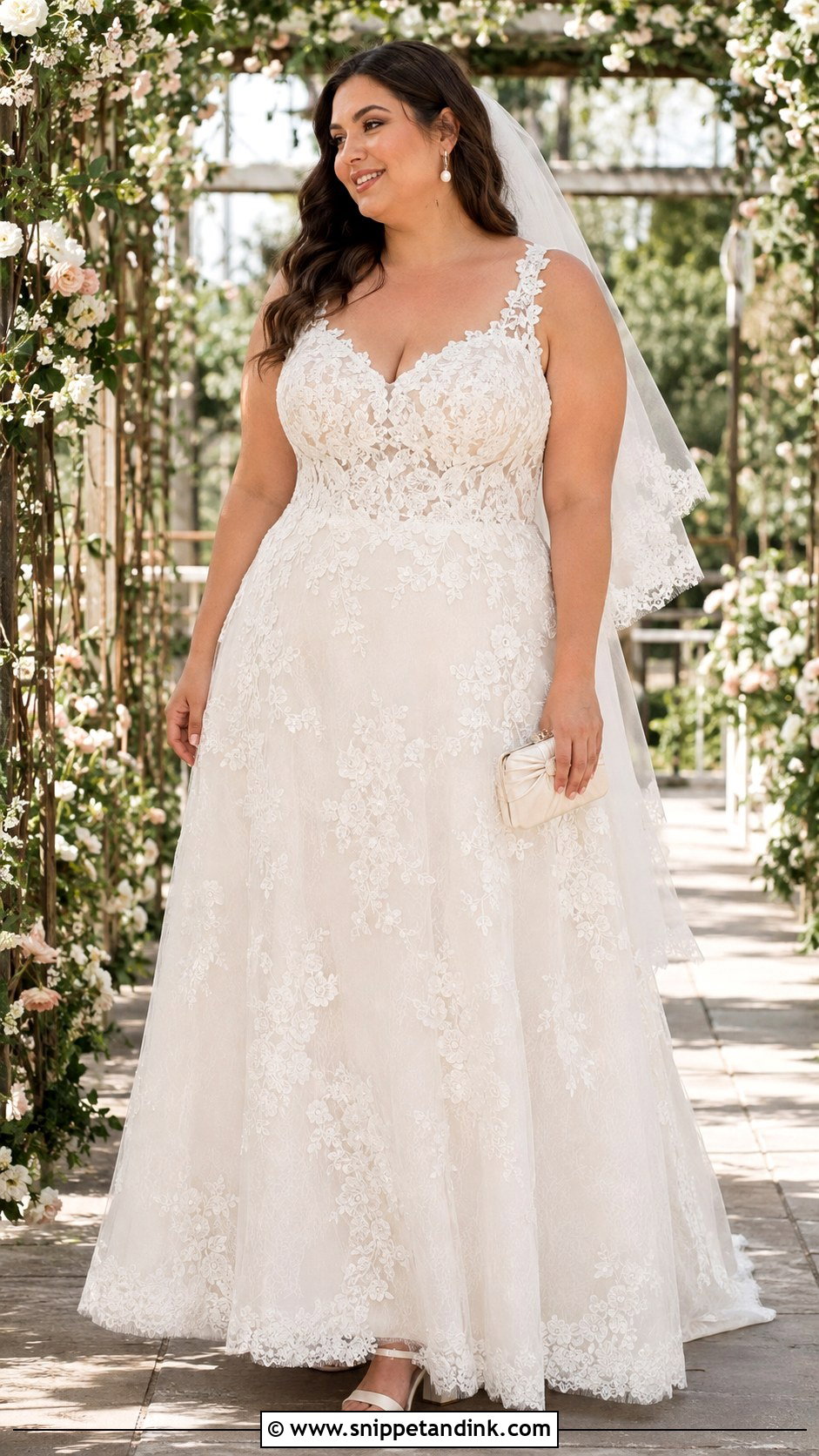 A Line Lace Wedding Dress - Snippet and Ink - 20 Plus Wedding Dresses