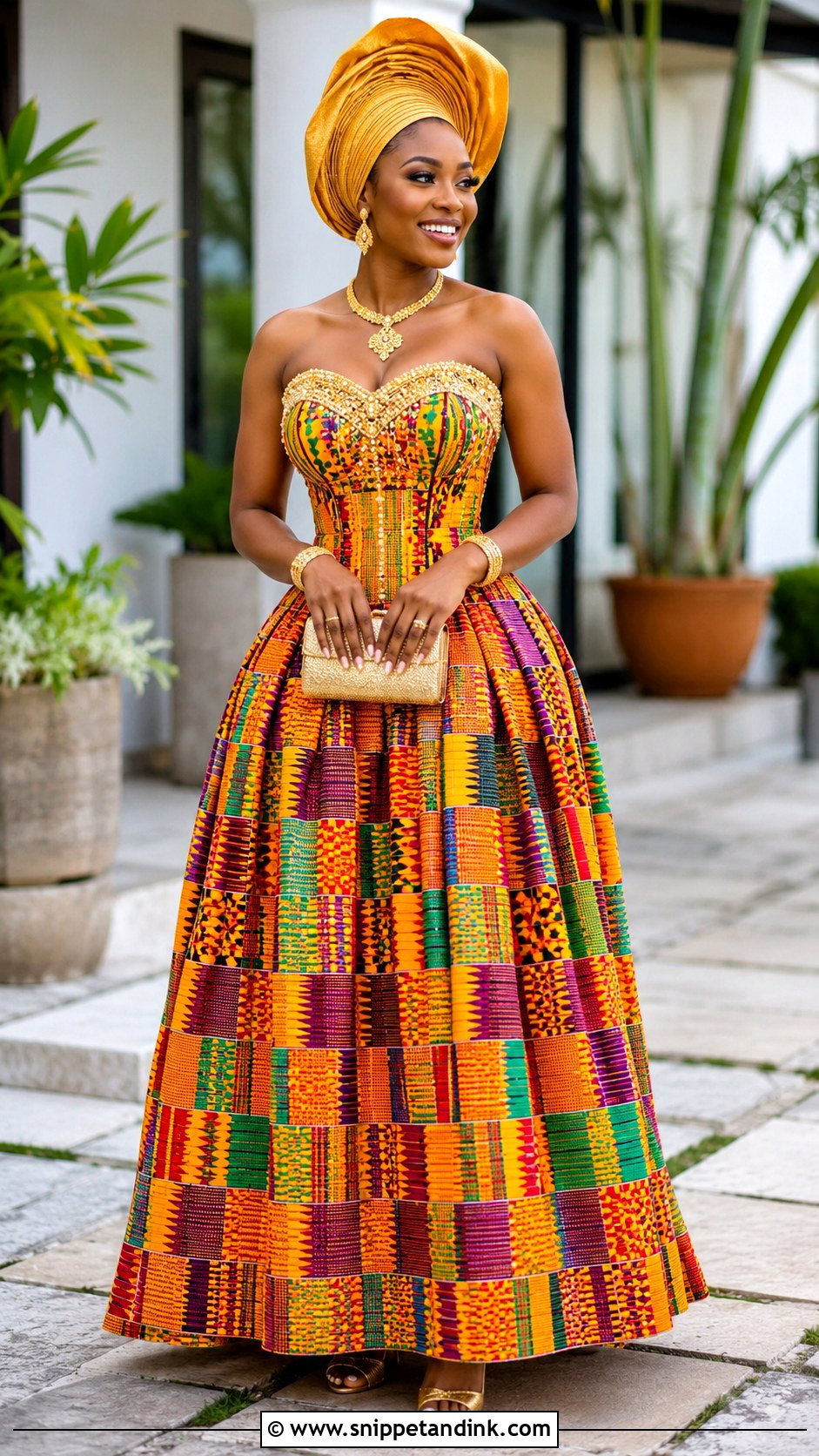A Line Lobola Dress With Matching Shawl - Snippet and Ink - 30 Lobola Dresses for Bride