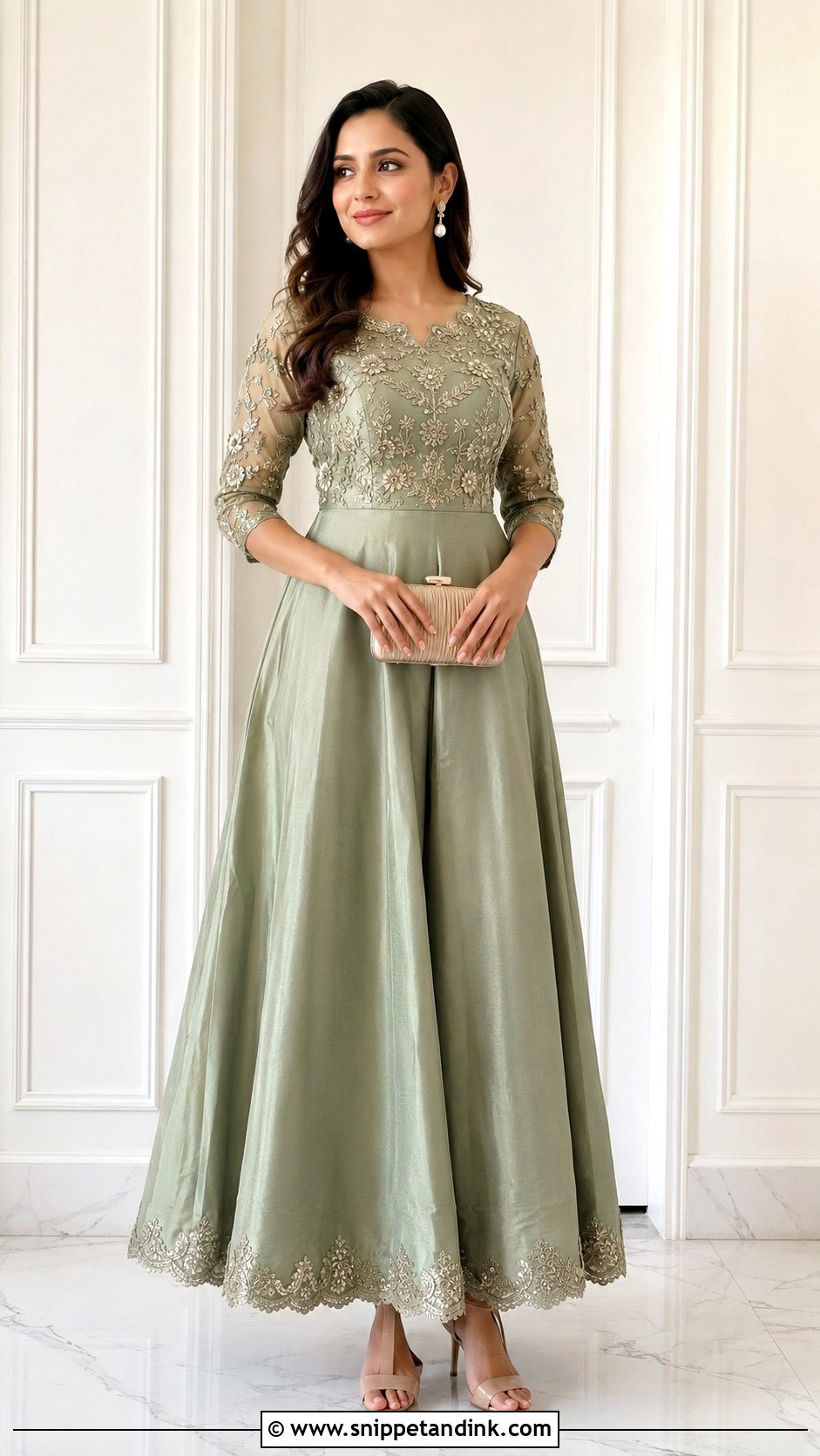 A Line Long Frock for Wedding - Snippet and Ink - 25 Long Frock Designs for Wedding
