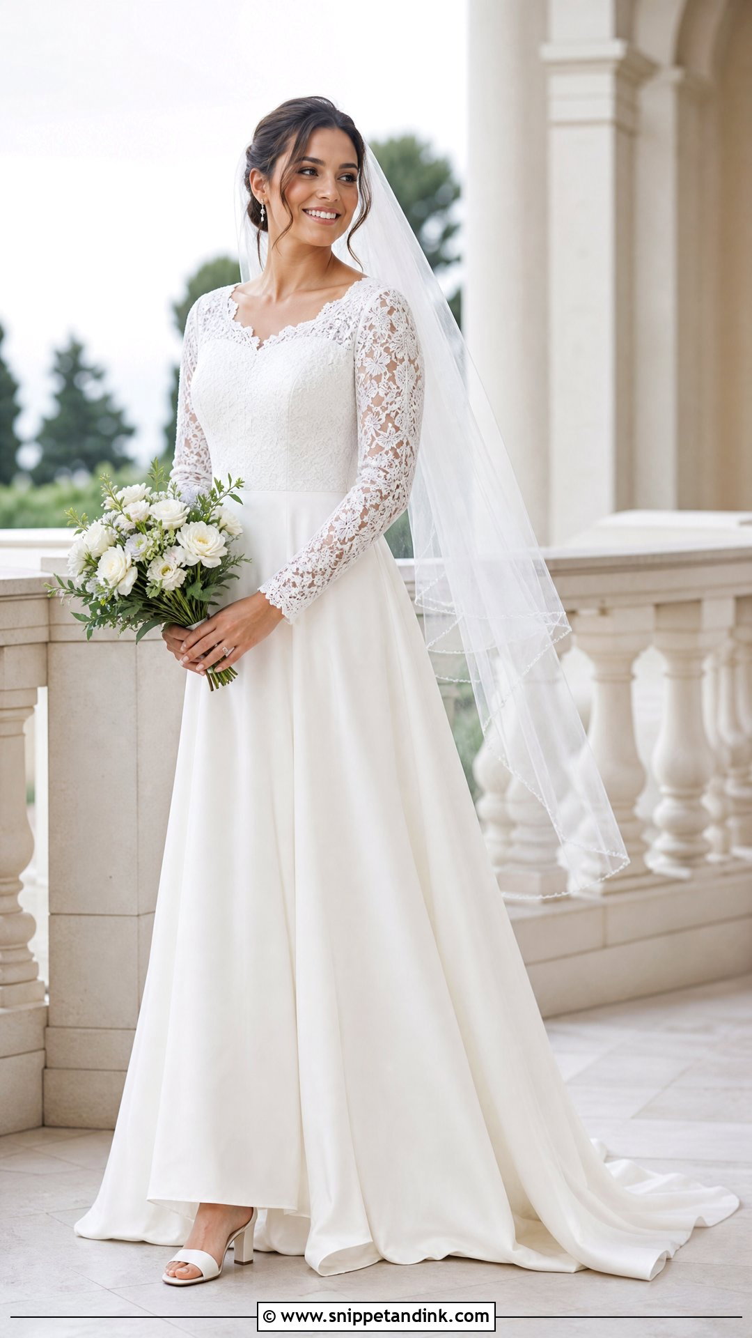 A Line Long Sleeve Wedding Dress - Snippet and Ink - 25 Romantic Long Sleeve Wedding Dress Ideas