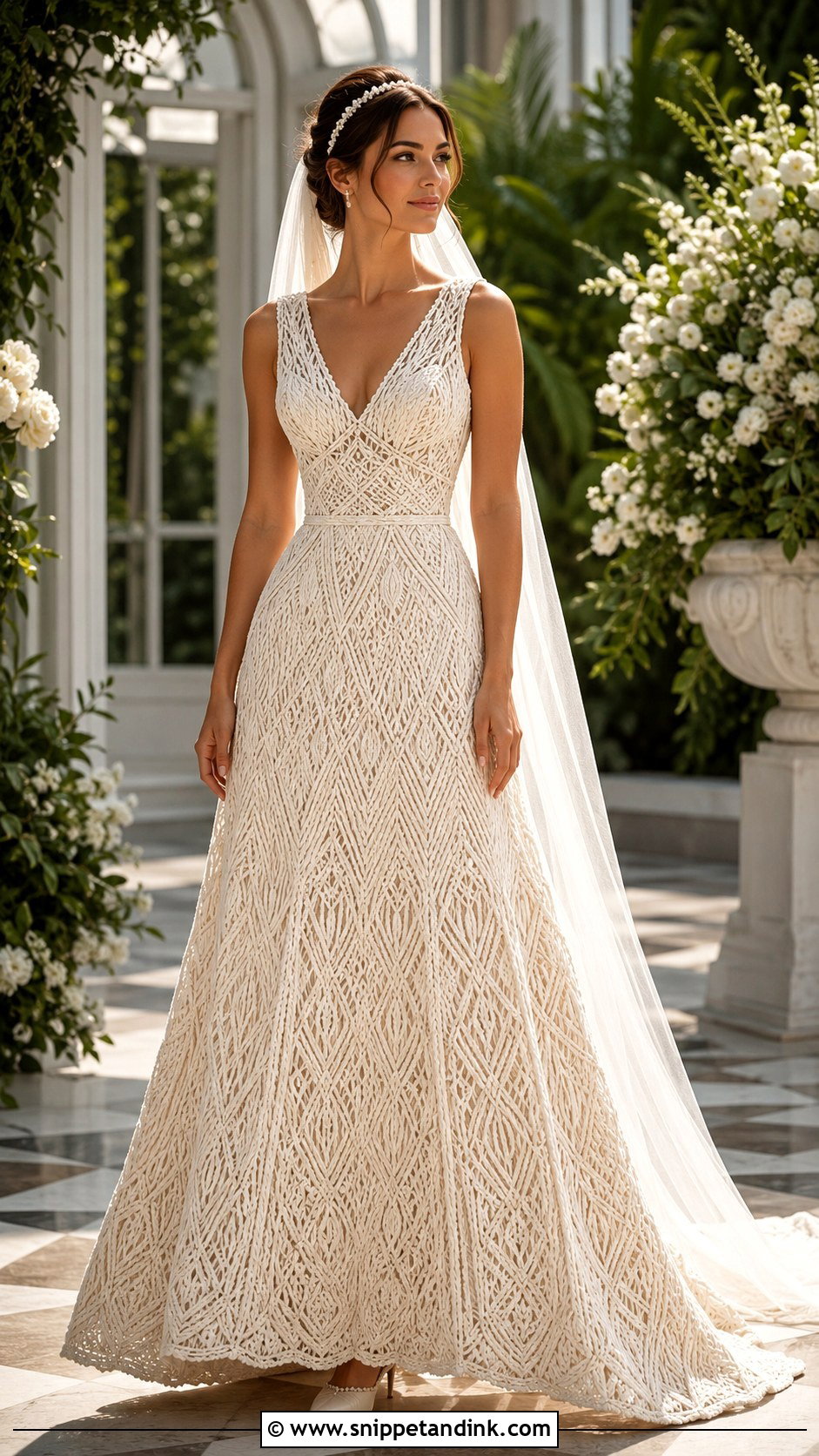 A Line Macrame Wedding Dress - Snippet and Ink - 20 Macrame Wedding Dress Ideas