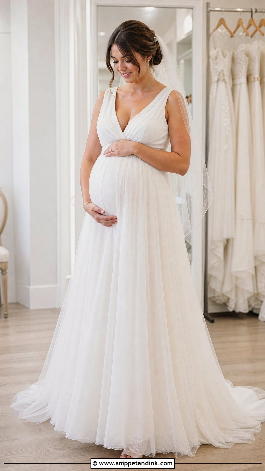 A Line Maternity Wedding Dress - Snippet and Ink - 25 Wedding Dress for Pregnant Bride Ideas