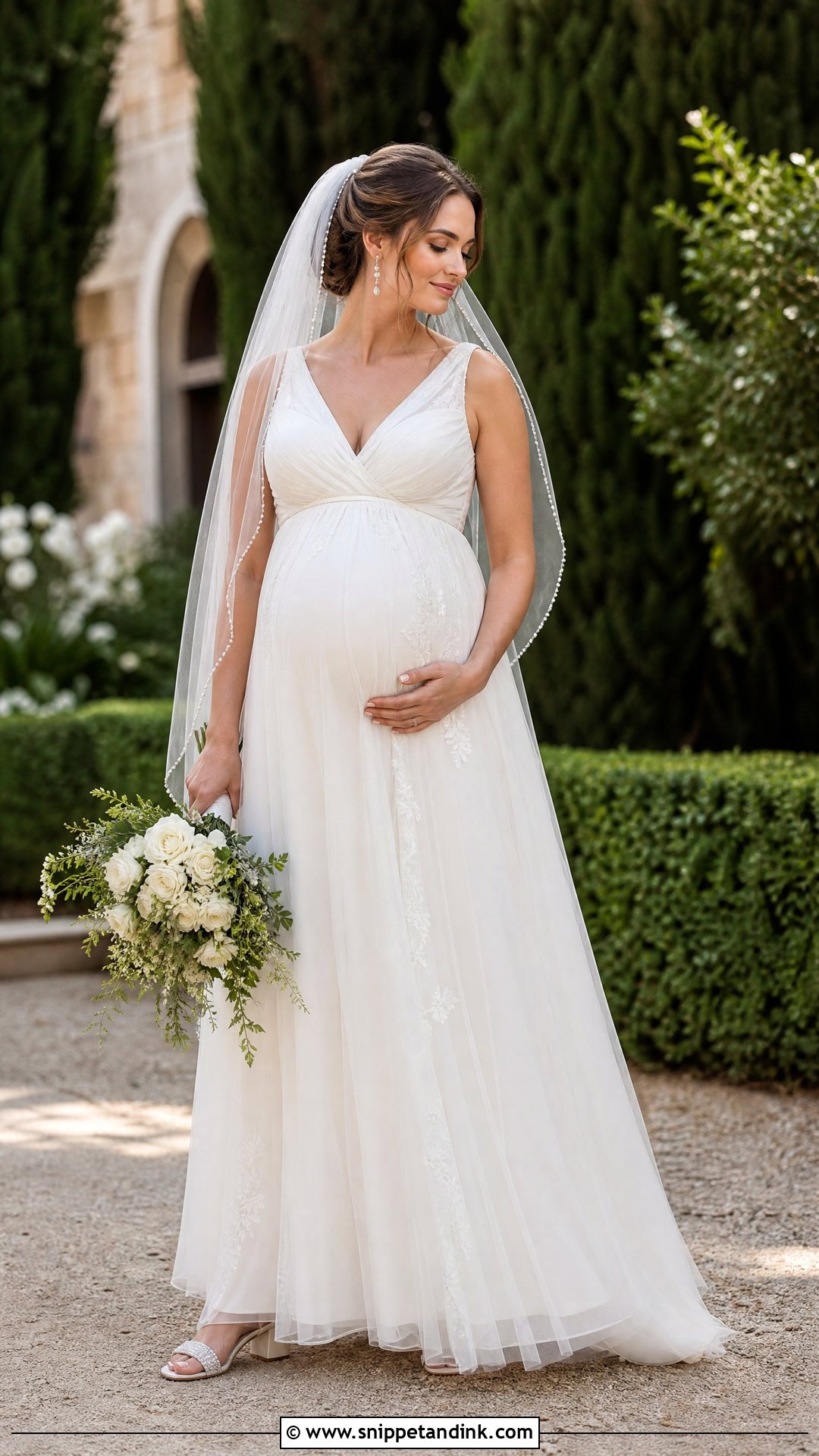 A Line Maternity Wedding Dress - Snippet and Ink - 20 Simple Wedding Dress for Pregnant Bride Ideas