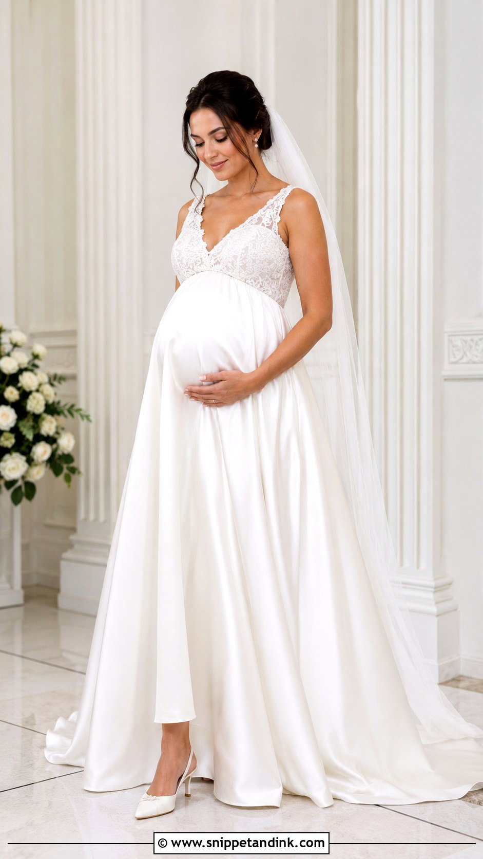 A Line Maternity Wedding Dress - Snippet and Ink - 30 Maternity Wedding Dress Ideas