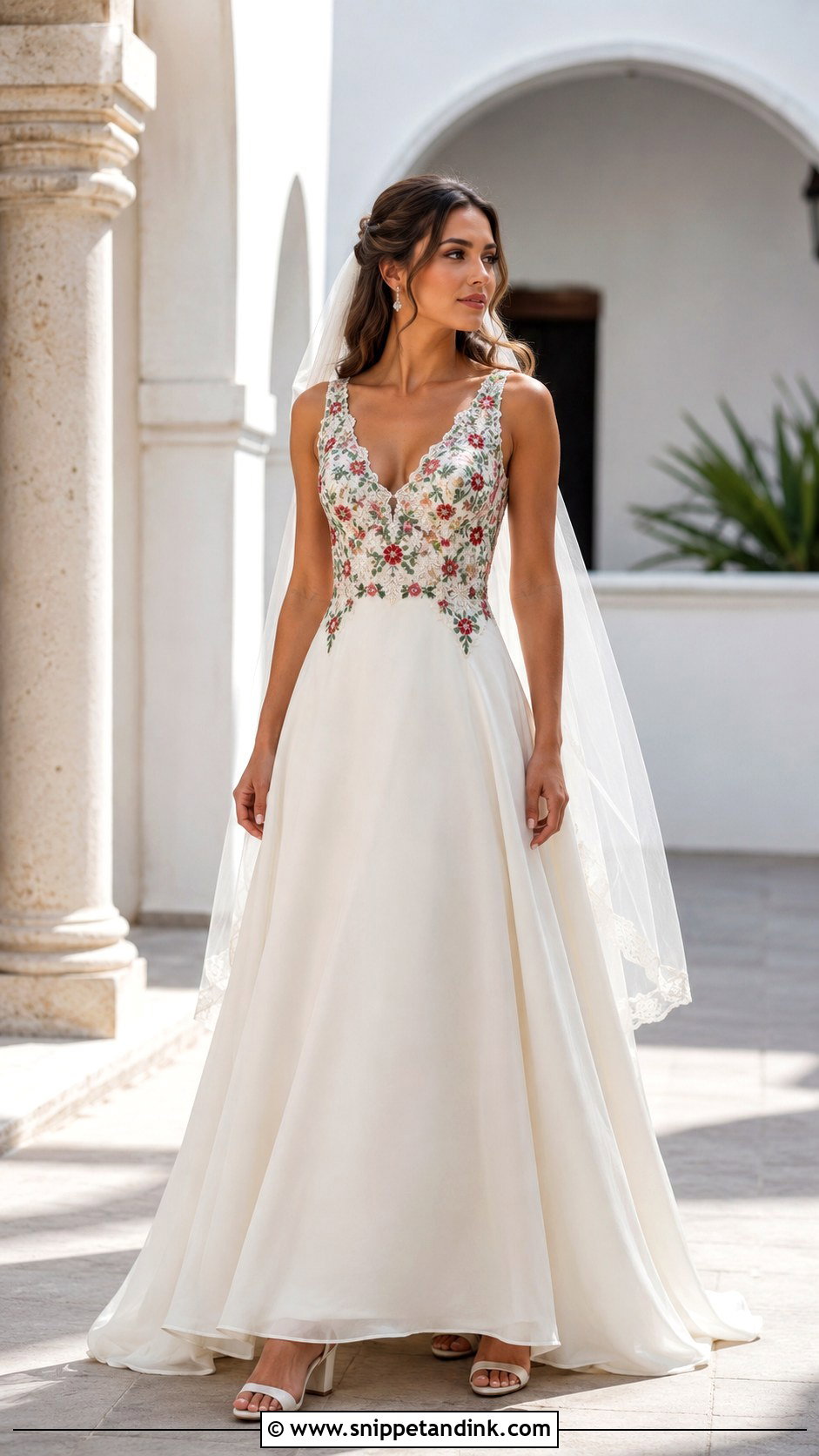 A Line Mexican Wedding Dress - Snippet and Ink - 20 Mexican Style Wedding Dresses