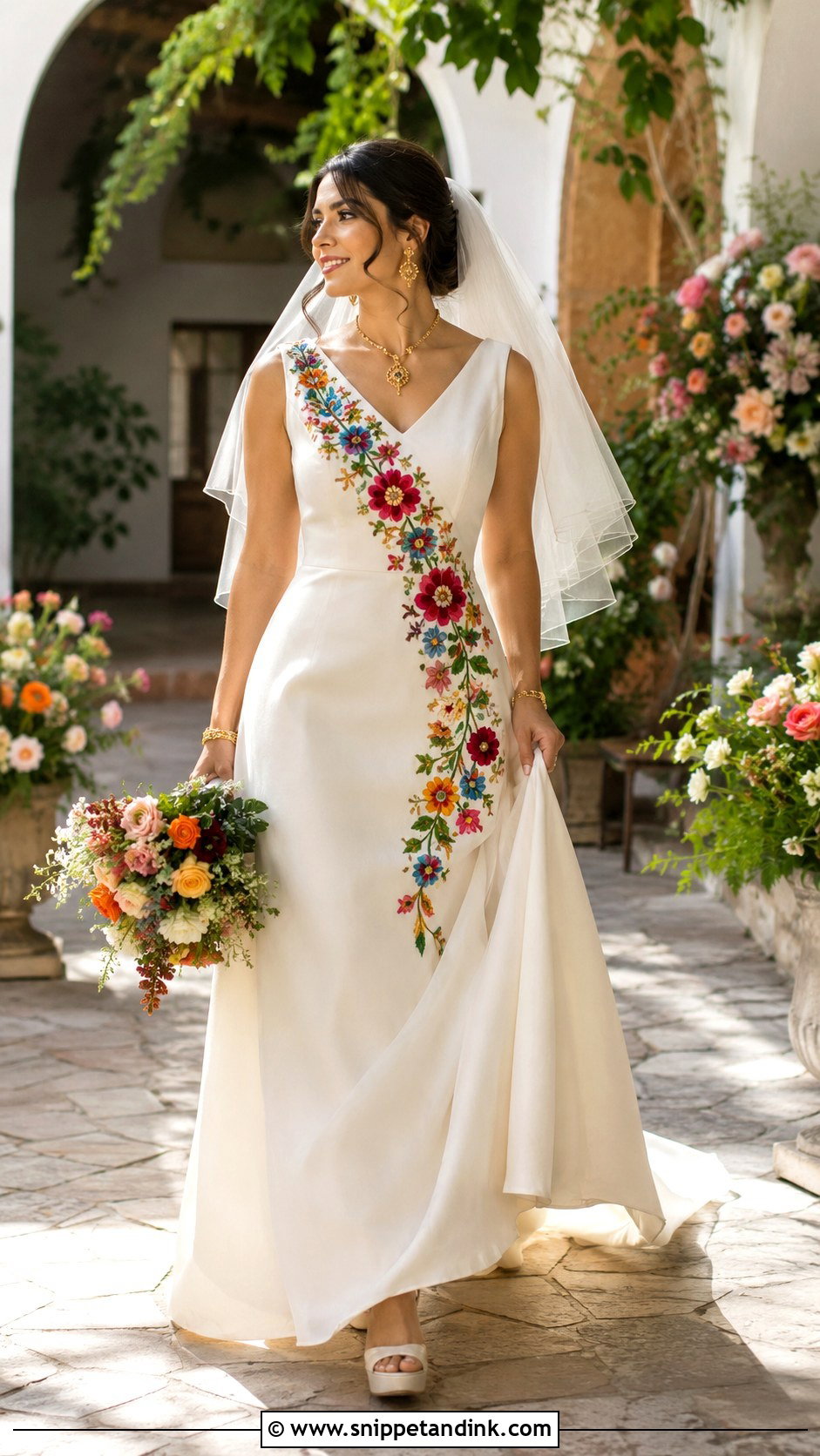 A Line Mexican Wedding Dress - Snippet and Ink - 20 Mexican Wedding Dresses
