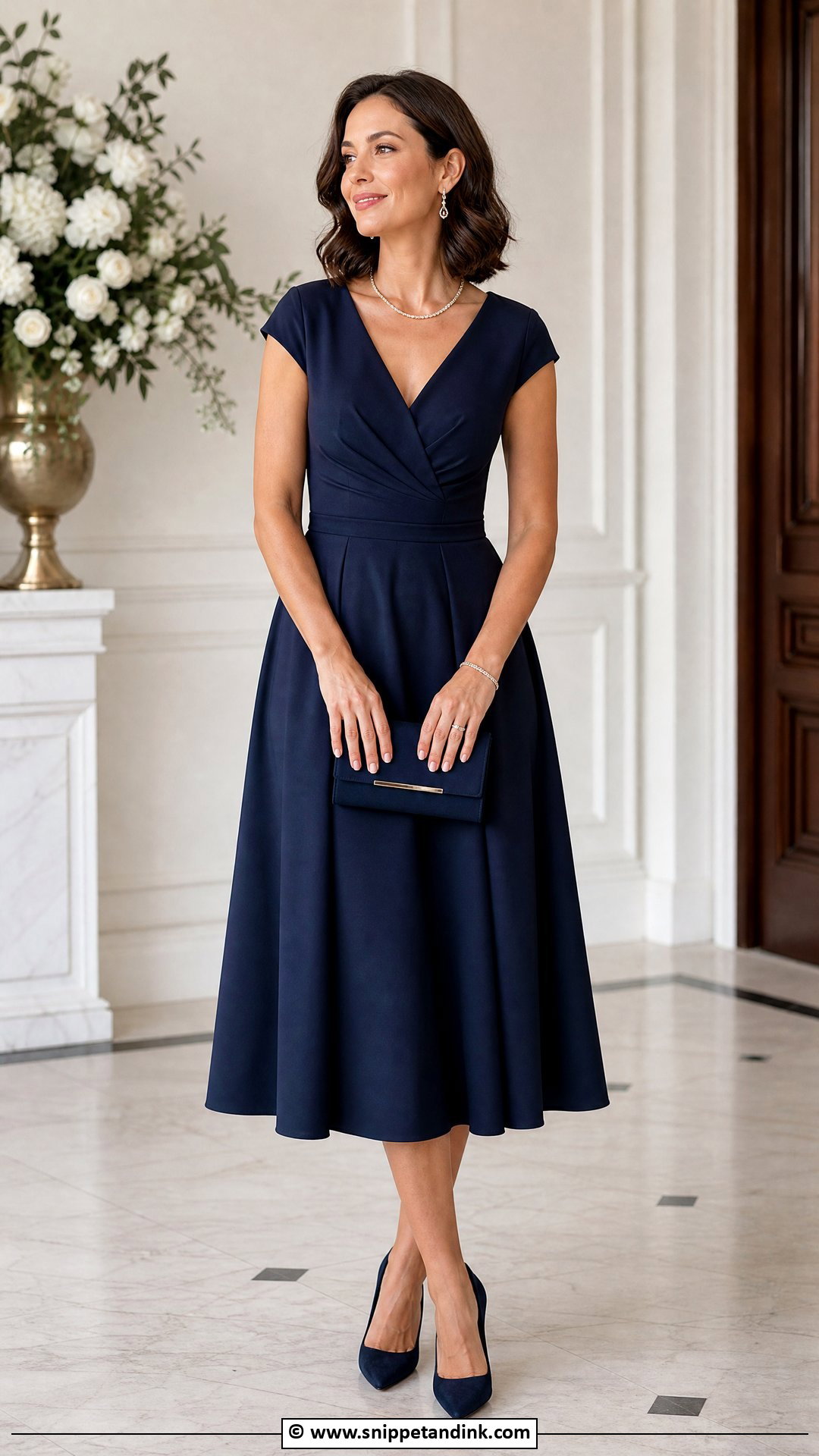 A Line Midi Dress Wedding Outfit - Snippet and Ink - 30 Weeding Dressing Woman Ideas