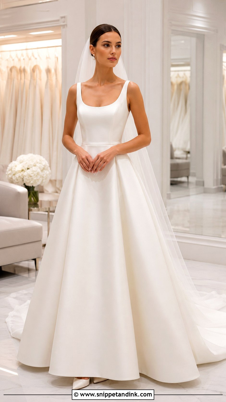 A Line Mikado Wedding Dress - Snippet and Ink - 25 Classic Minimalist Wedding Dress Ideas