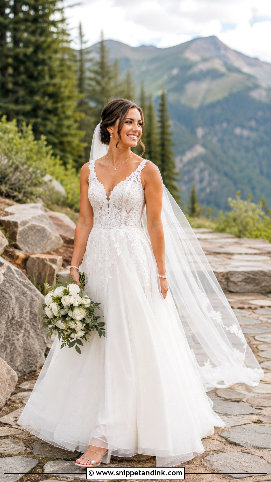 A Line Mountain Wedding Dress - Snippet and Ink - 25 Mountain Wedding Dress Ideas