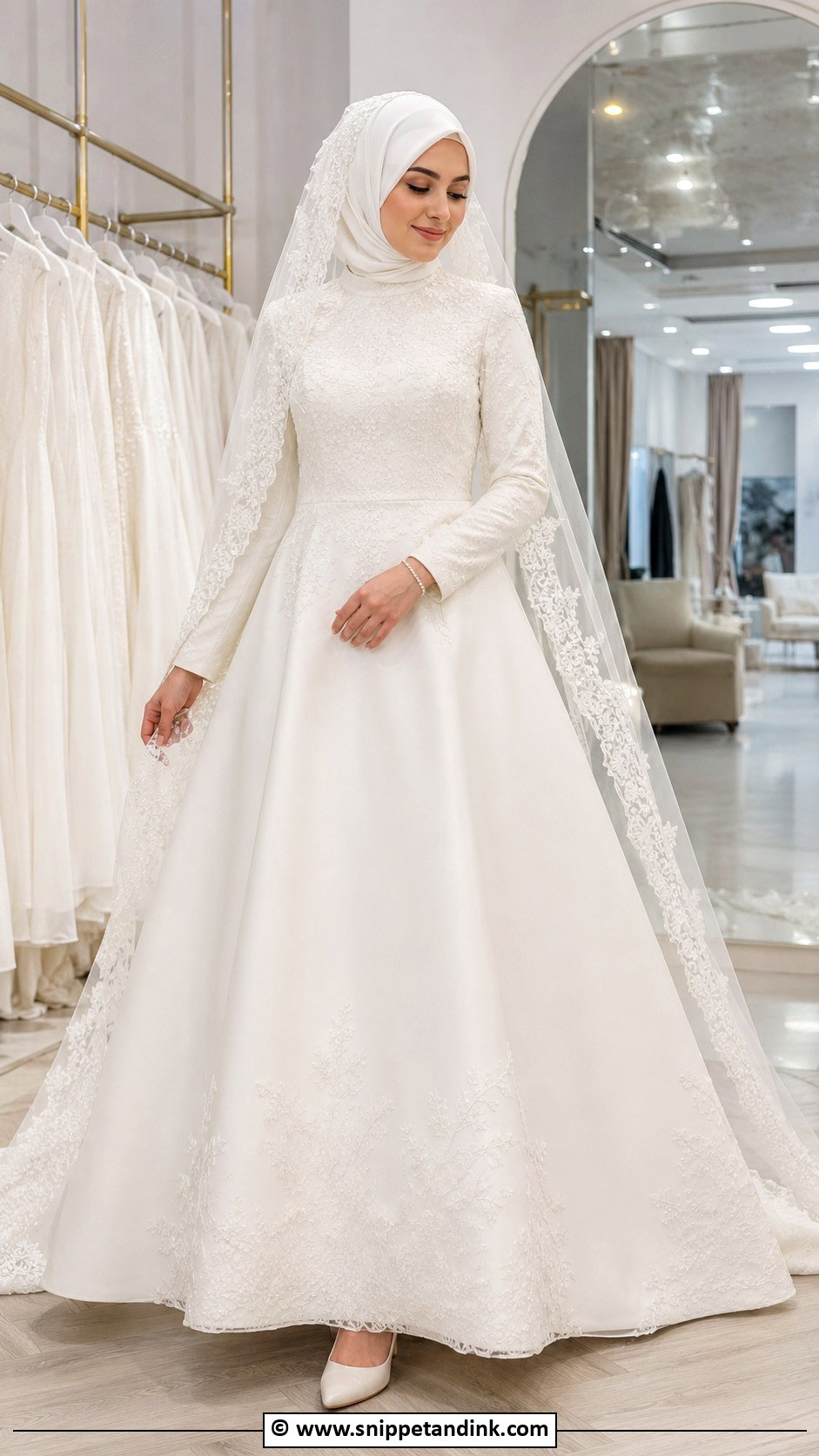A Line Muslim Wedding Gown - Snippet and Ink - 30 Muslim Wedding Gown Ideas