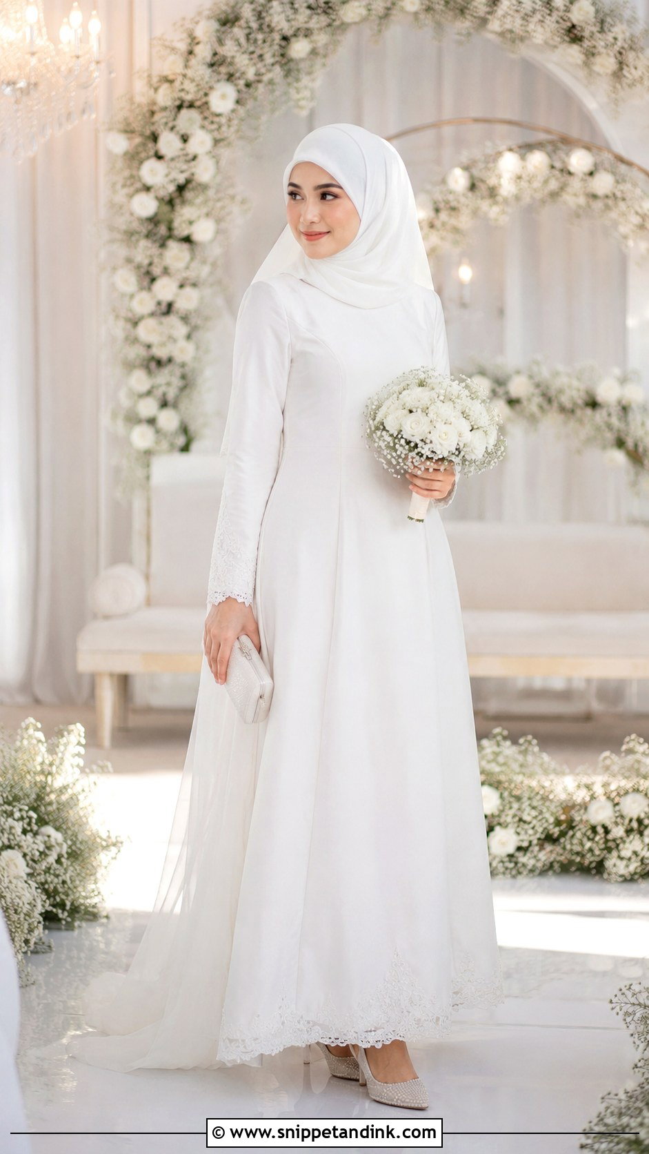 A Line Nikah Dress - Snippet and Ink - 25 Malay Nikah Wedding Dress Ideas
