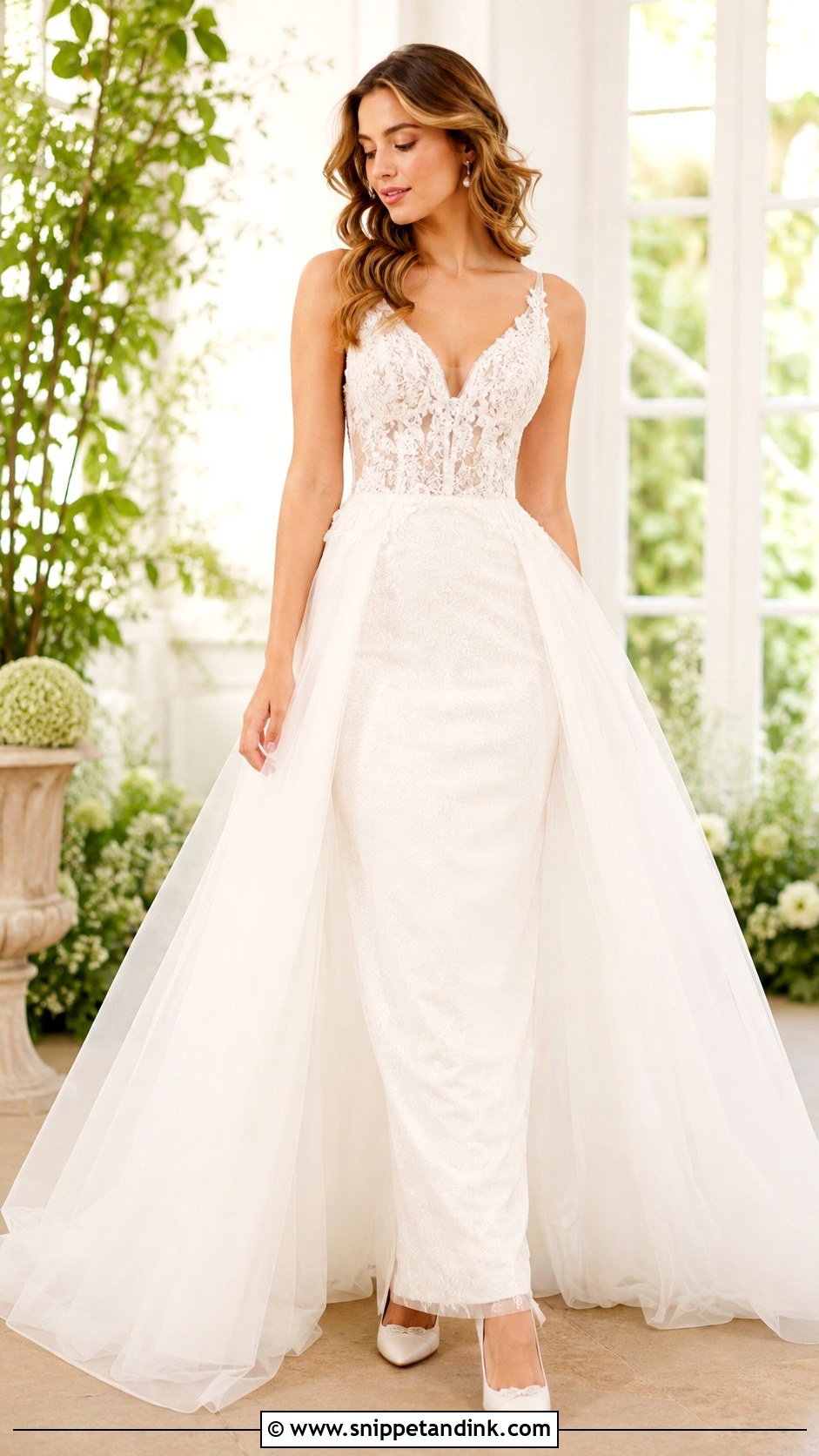 A Line Overskirt Wedding Dress - Snippet and Ink - 25 Overskirt Wedding Dress Ideas