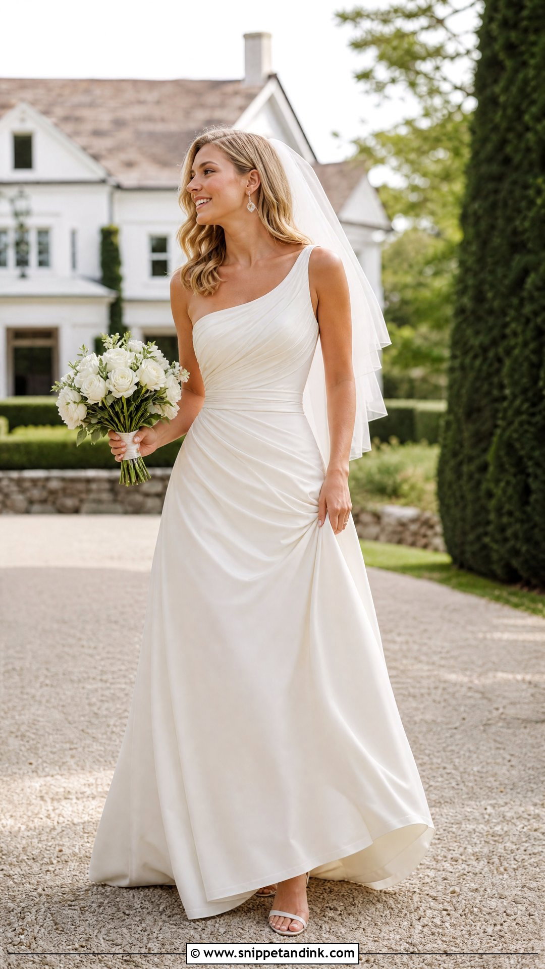 A Line Ruched Wedding Dress - Snippet and Ink - 25 Ruched Wedding Dress Ideas