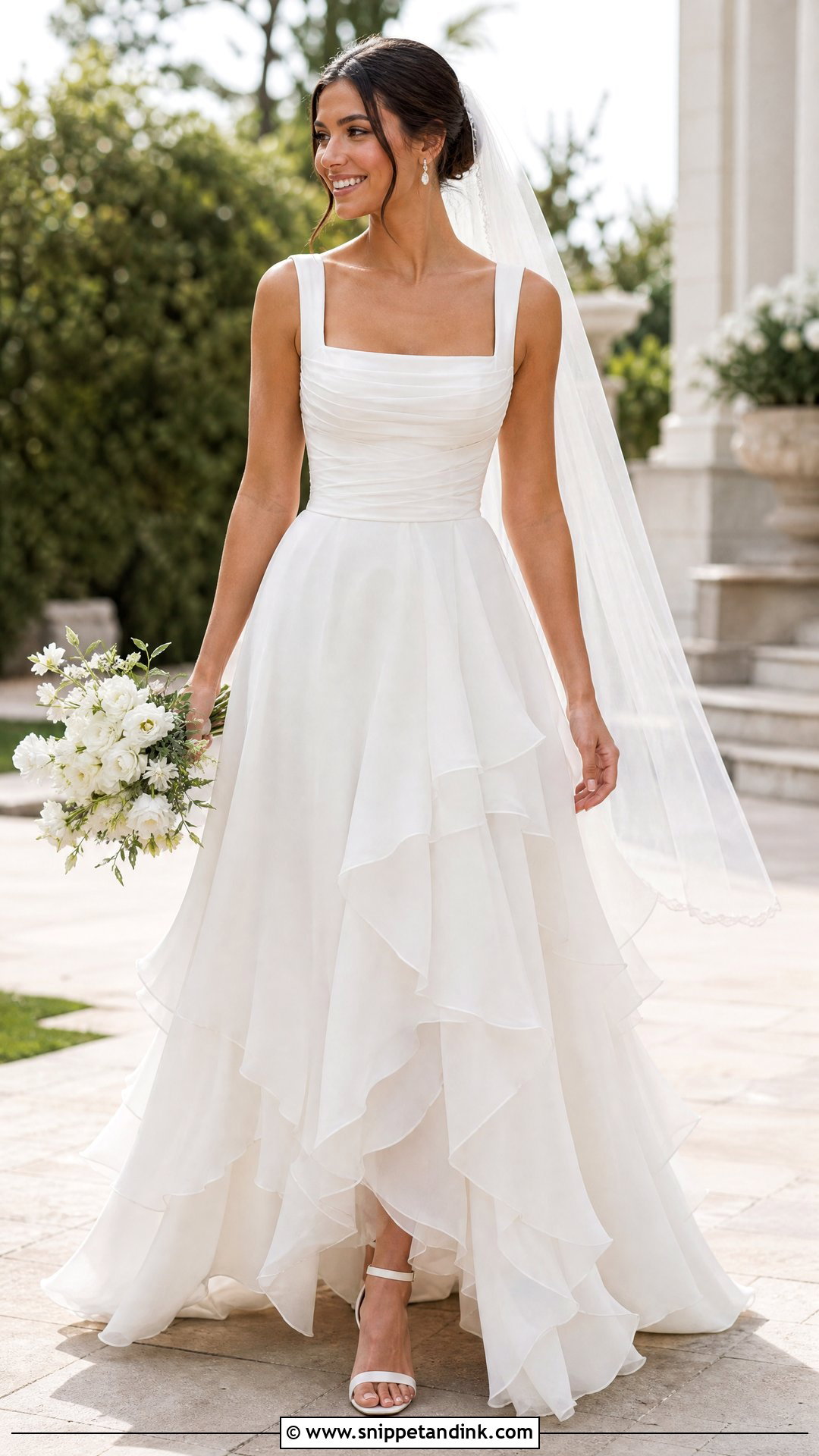 A Line Ruffle Bridal Gown - Snippet and Ink - 20 Ruffle Bridal Gown Ideas