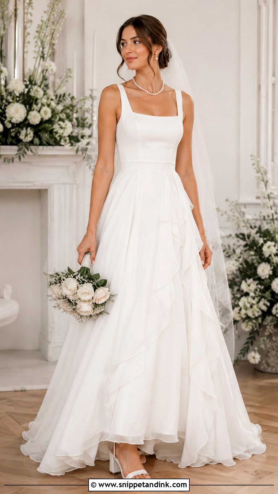 A Line Ruffle Wedding Dress - Snippet and Ink - 25 Ruffle Wedding Dress Ideas