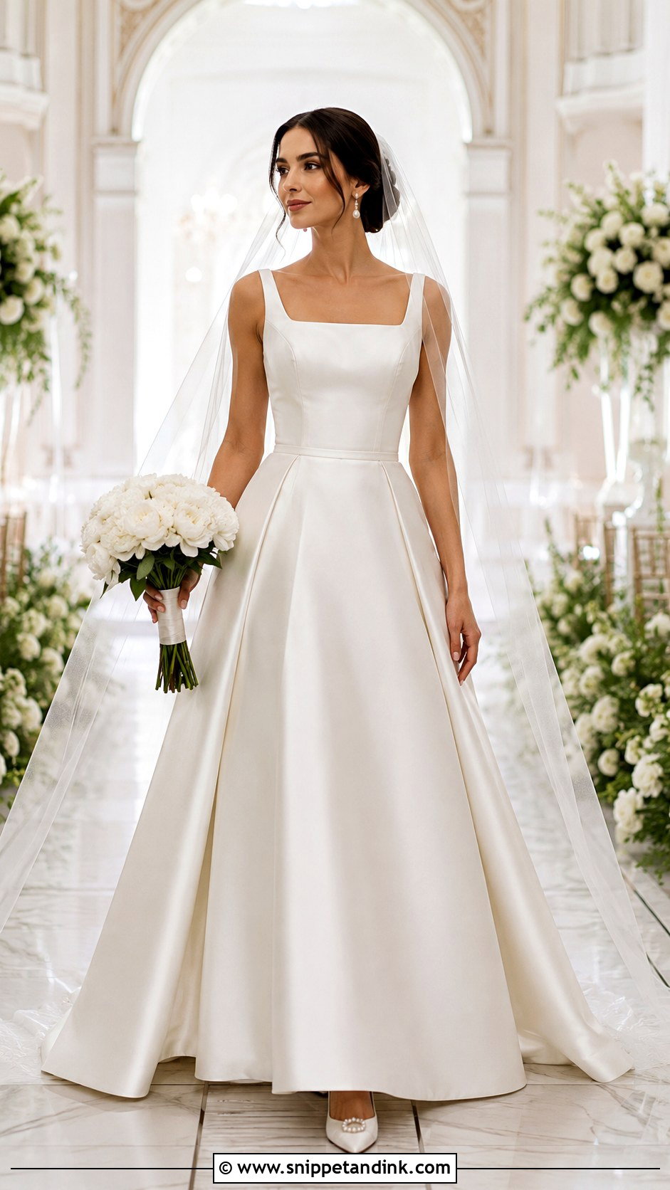A Line Satin Wedding Dress - Snippet and Ink - 20 Brides Wedding Dress Ideas