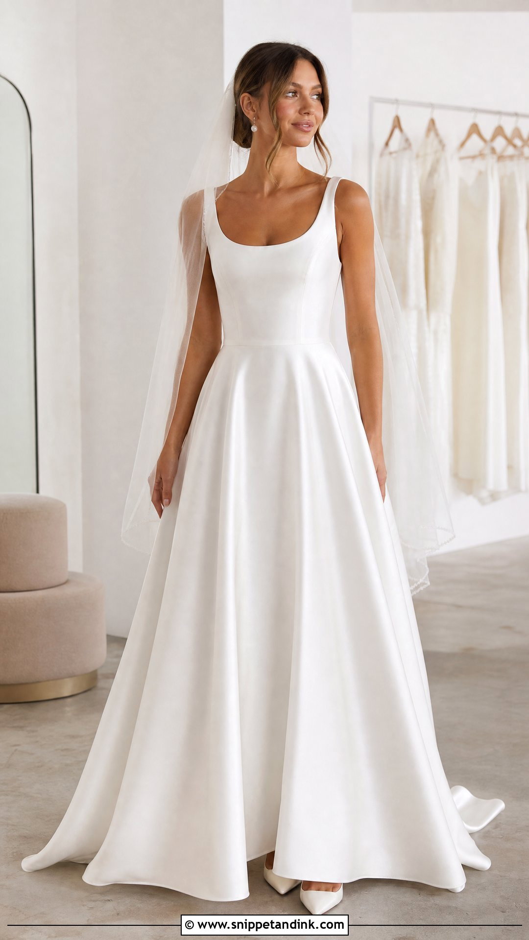 A Line Satin Wedding Dress - Snippet and Ink - 20 Sew Wedding Dress Ideas