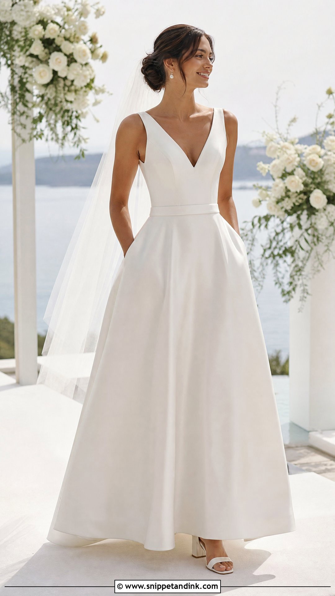 A Line Satin Wedding Dress - Snippet and Ink - 20 Silky Satin Wedding Dress Ideas