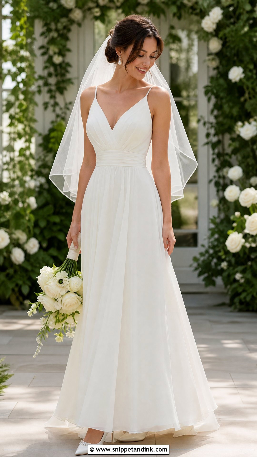 A Line Silk Chiffon Wedding Dress - Snippet and Ink - 20 Silk Chiffon Wedding Dress Ideas
