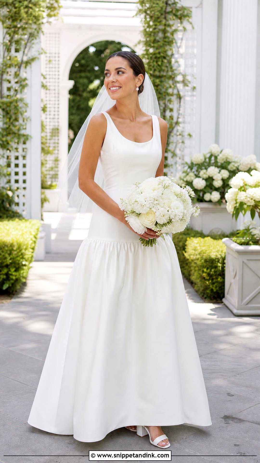 A Line Silk Drop Waist Wedding Dress - Snippet and Ink - 20 Silk Drop Waist Wedding Dress Ideas