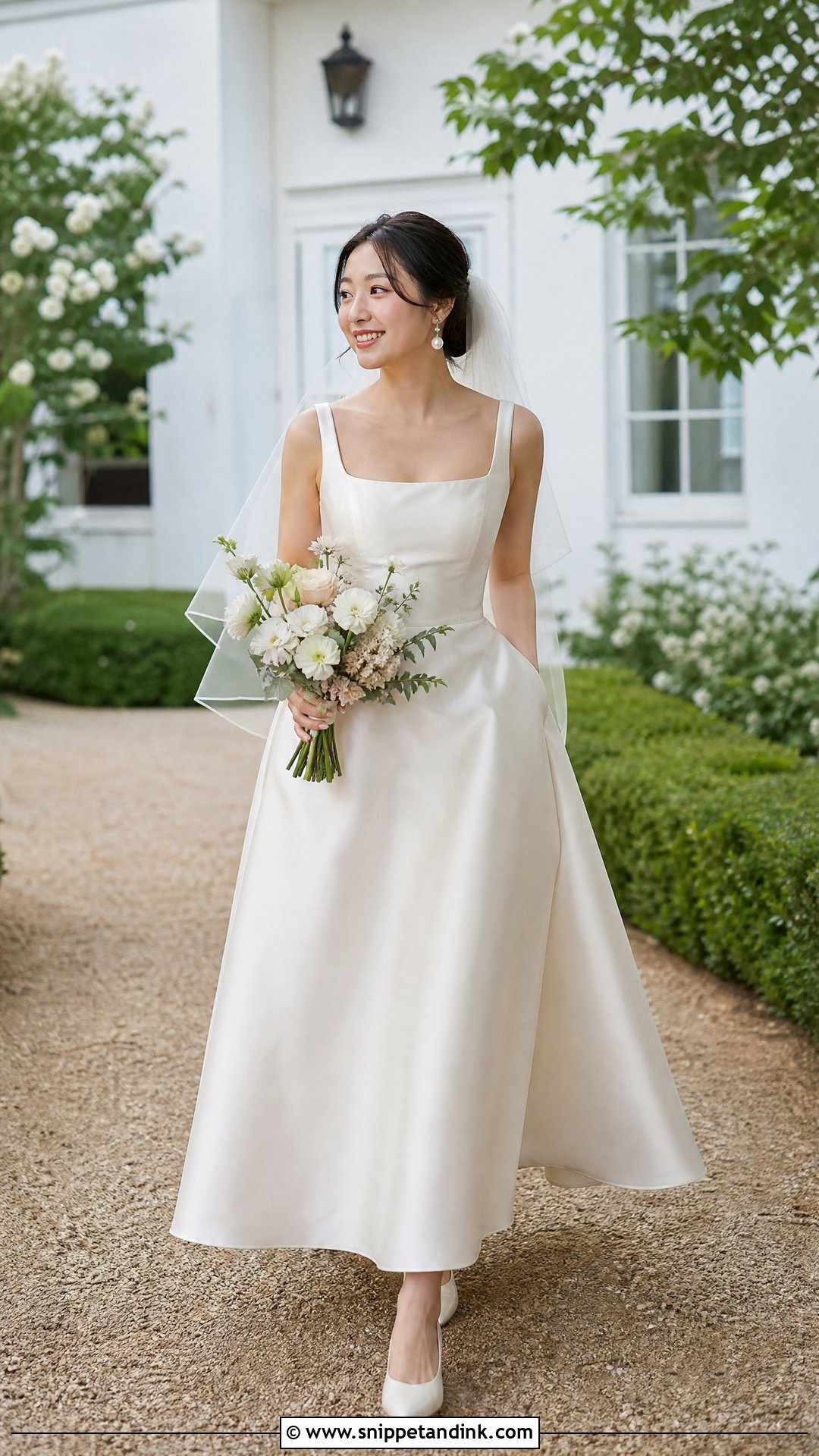 A Line Silk Satin Wedding Dress - Snippet and Ink - 20 Silk Satin Wedding Dresses