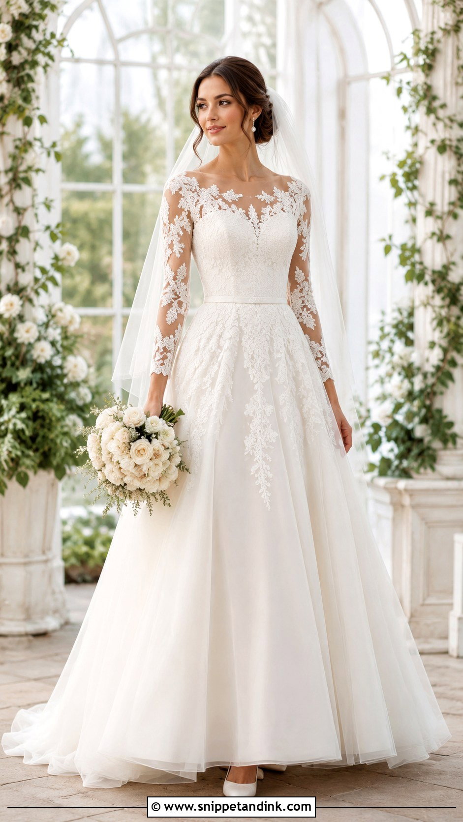 A Line Sleeve Wedding Dress - Snippet and Ink - 30 Wedding Dresses Sleeves