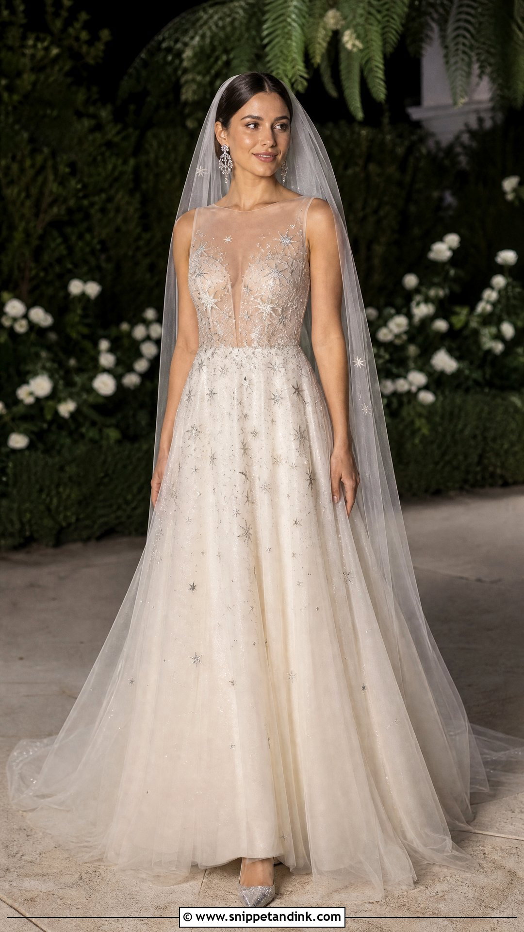 A Line Starry Wedding Dress - Snippet and Ink - 20 Starry Wedding Dress Ideas