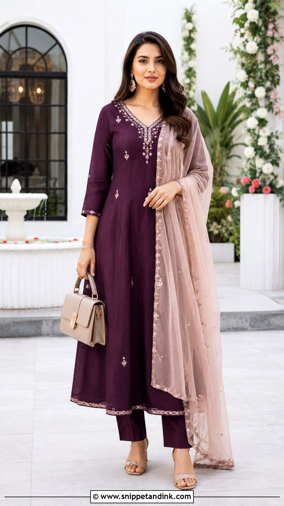 A Line Suit With Lightweight Dupatta - Snippet and Ink - 20 Dupatta Dress Ideas