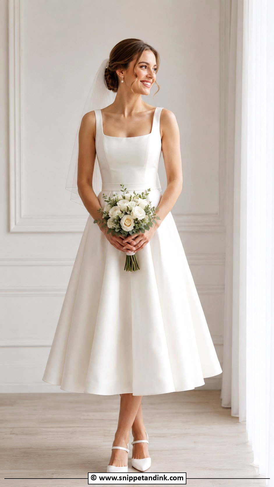 A Line Tea Length Wedding Dress - Snippet and Ink - 30 Tea Length Wedding Dress Ideas