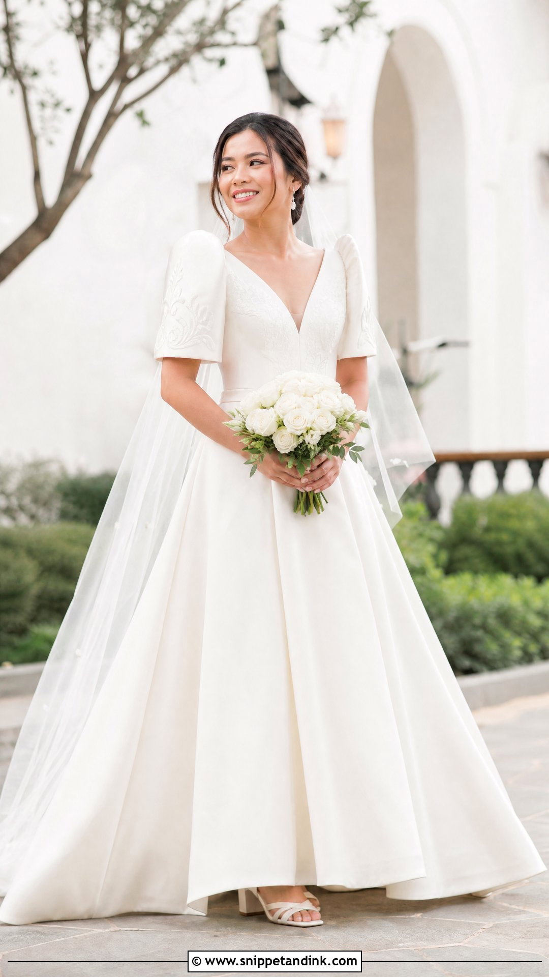 A Line Terno Wedding Dress - Snippet and Ink - 20 Philippine Wedding Dress Ideas